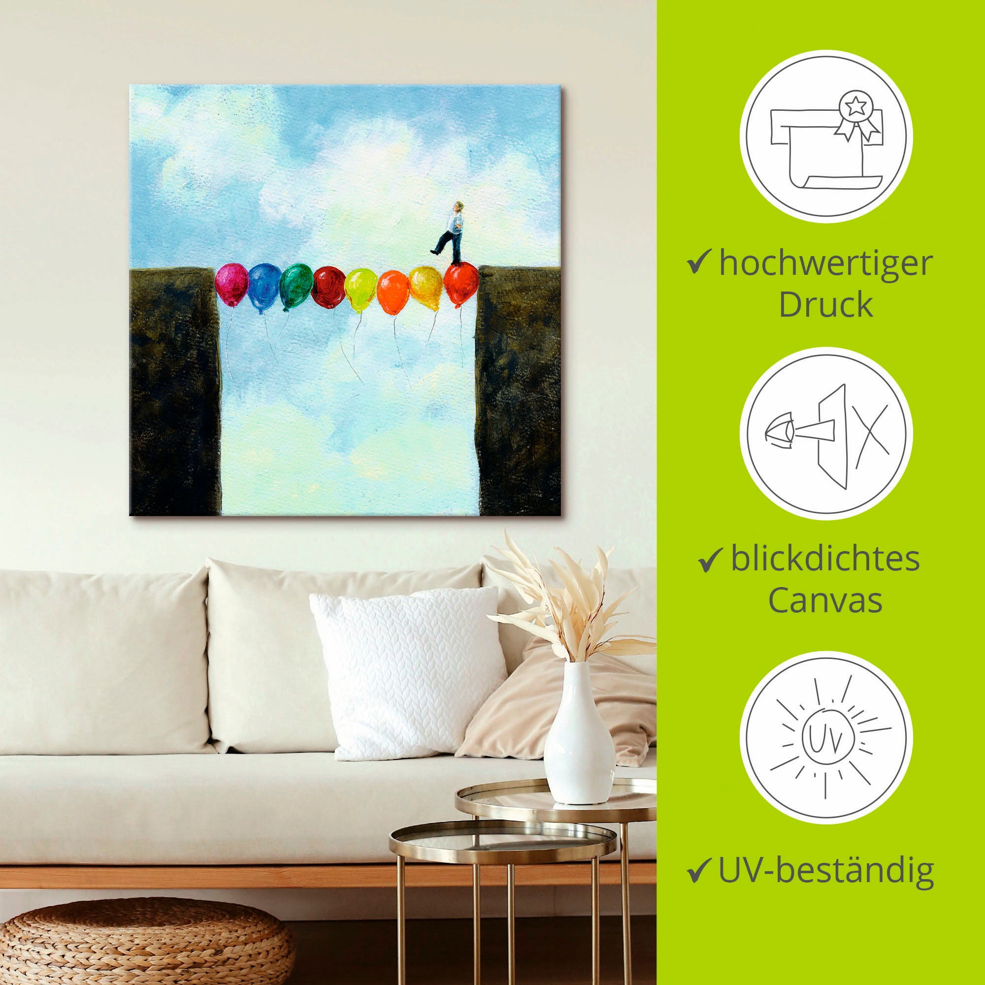 Artland Wandbild »Eine Brücke schlagen«, Mann, (1 St.), als Leinwandbild, Poster in verschied. Größen