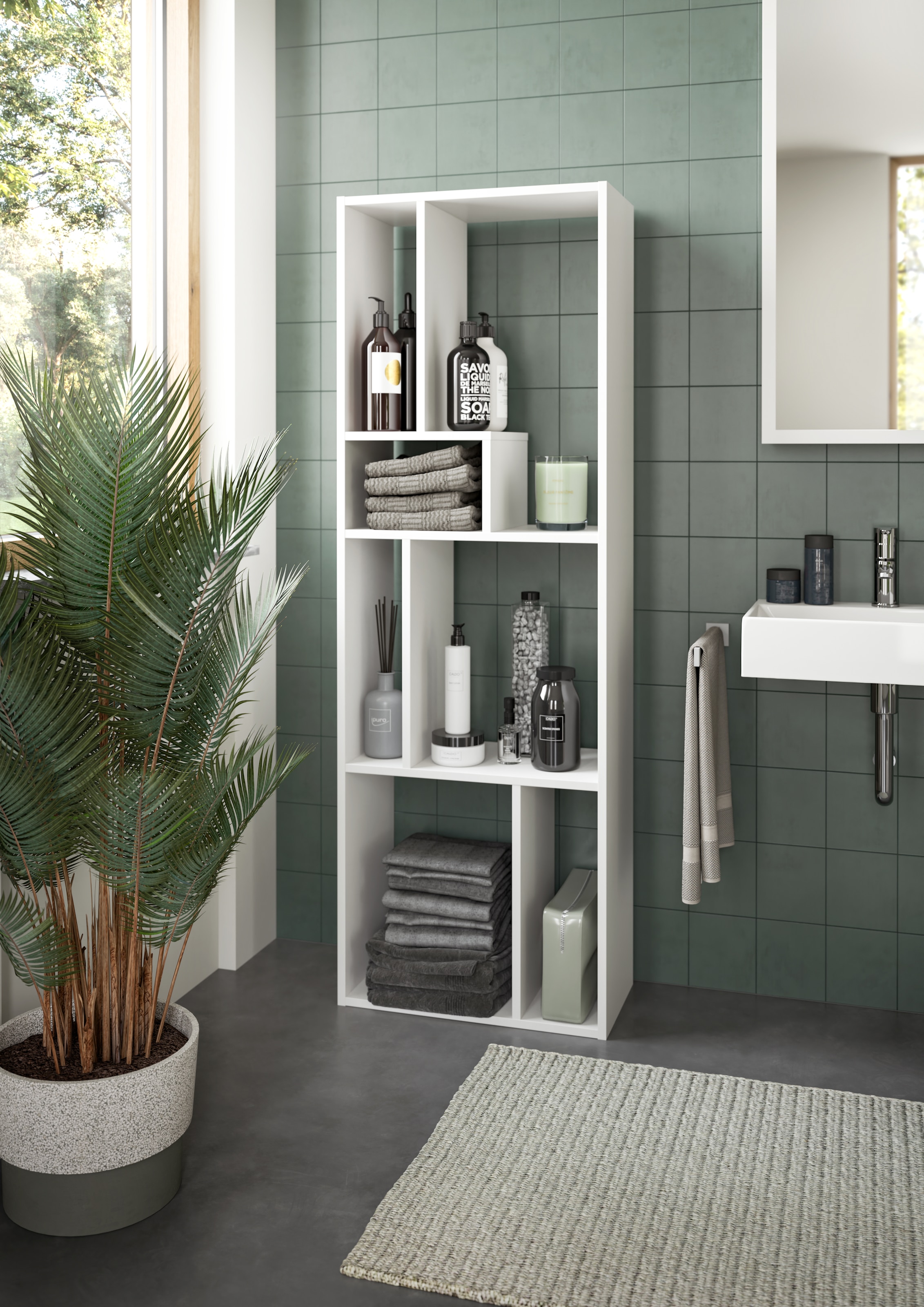 INOSIGN Standregal »Korak, Breite 159 cm, vertikal oder horizontal montierbar«, universal einsetzbar, Regal, Lowboard, Raumteiler, TV-Möbel, Wandregal