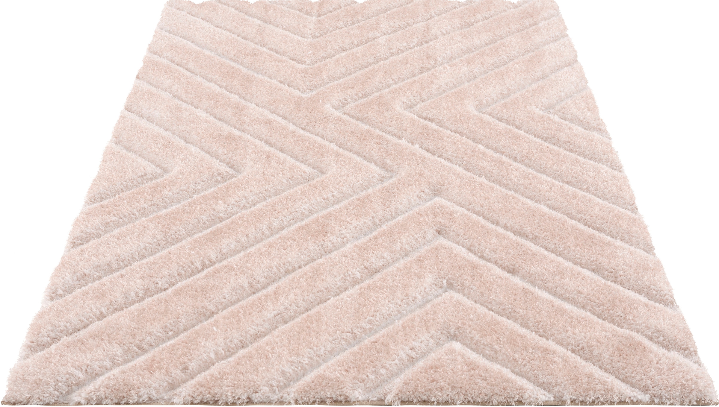 andas Hochflor-Teppich »Fiori«, rechteckig, Pastellfarben, mit handgearbeitetem Konturenschnitt, Teppich,Hochlor