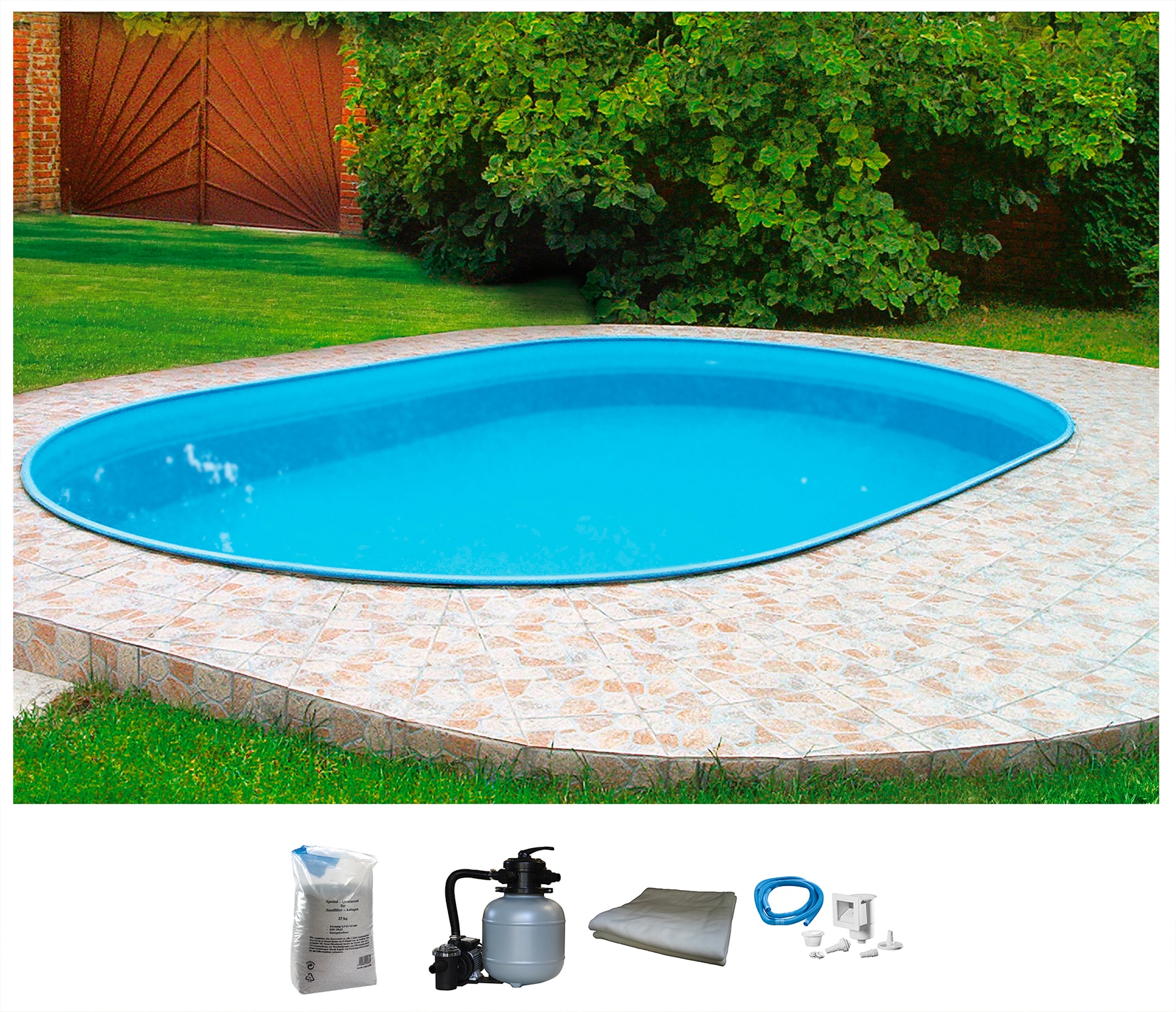 my POOL BWT Ovalpool »PREMIUM«, (Komplett-Set, 5 tlg.), Höhe 135 cm, in verschiedenen Größen verfügbar