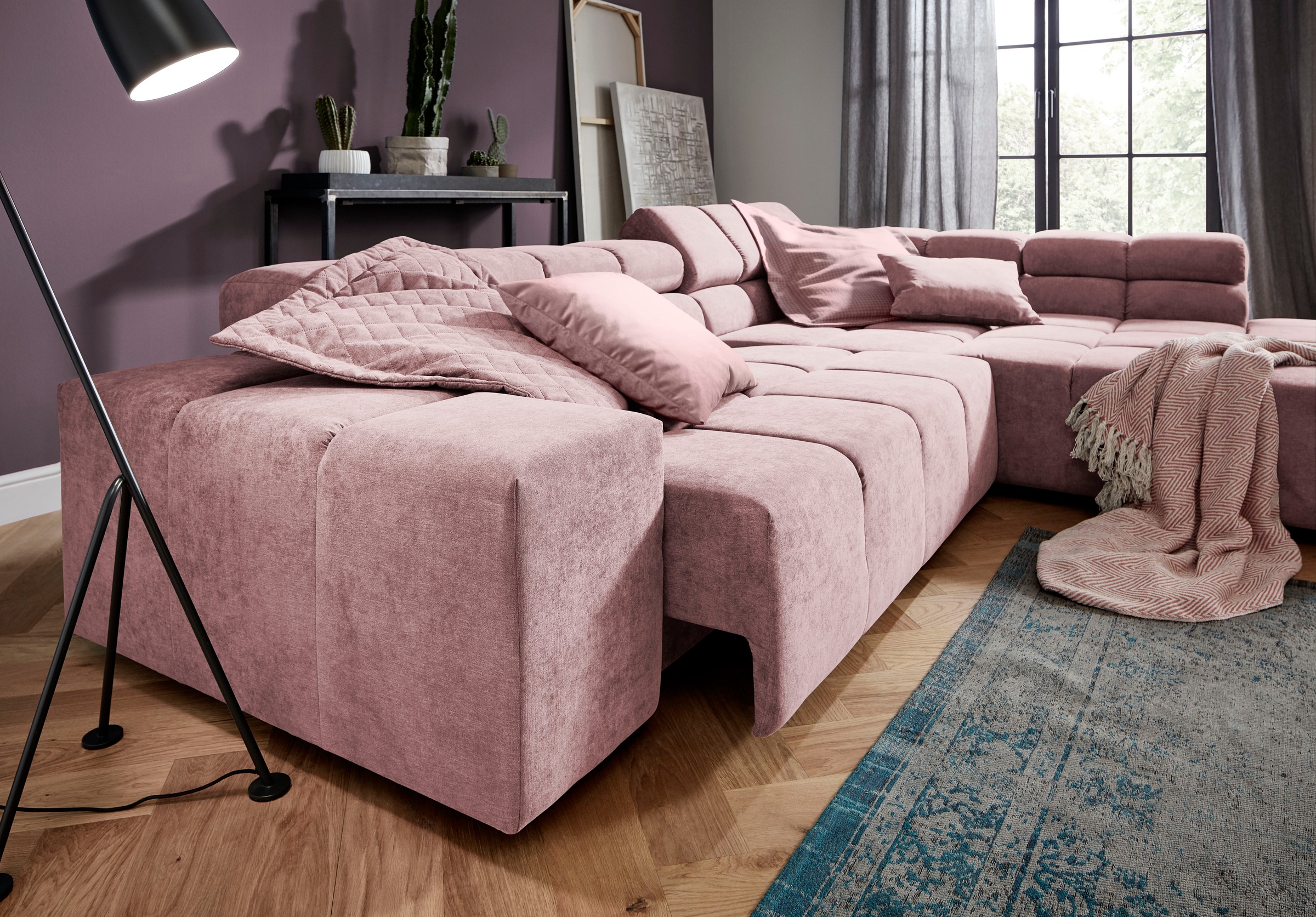 INOSIGN Ecksofa »Ancona incl. Kopfteilverstellung, OTTOs Choice, Breite 319cm, L-Form«, wahlweise motorische Sitztiefenverstellung, auch in Cord + Easy Care