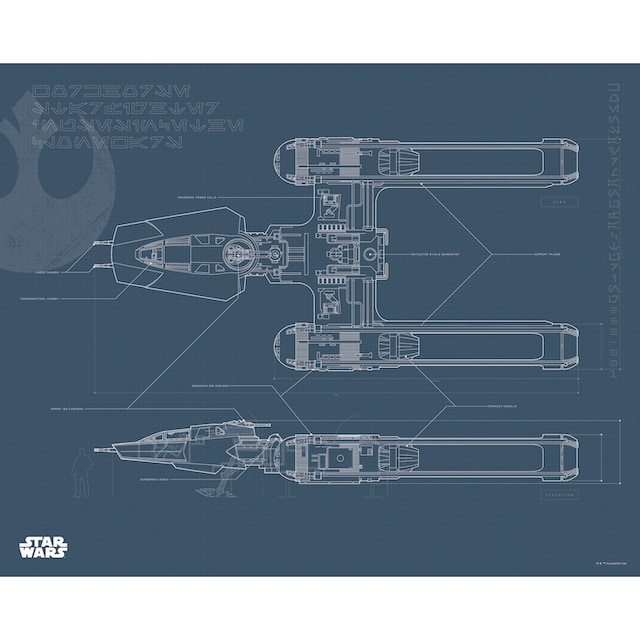 Komar Poster »Star Wars EP9 Blueprint Y-Wing«, Star Wars, (1 St.),  Kinderzimmer, Schlafzimmer, Wohnzimmer online kaufen | mit 3 Jahren XXL  Garantie