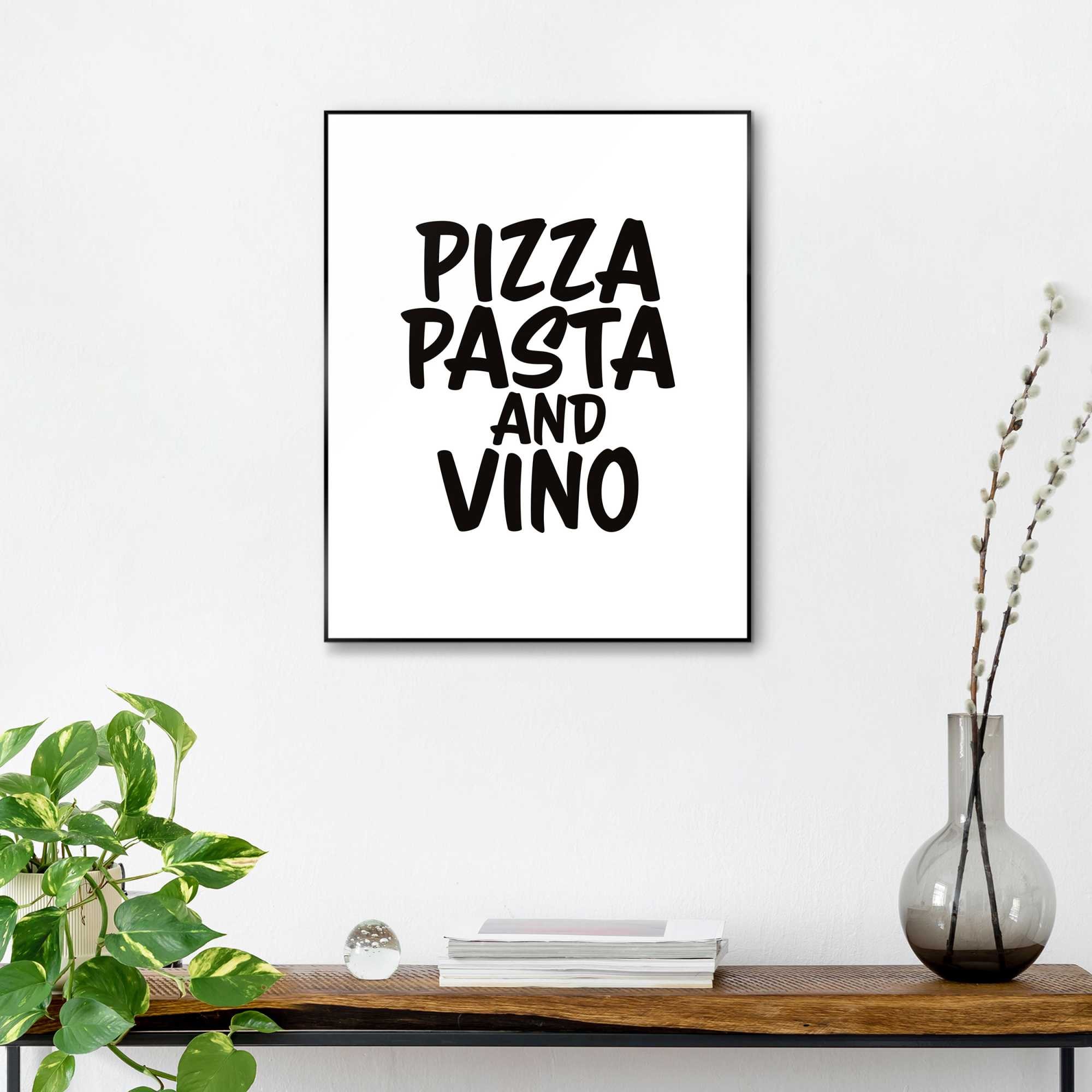 Reinders! Bild mit Rahmen »Pizza, Pasta and Vino«