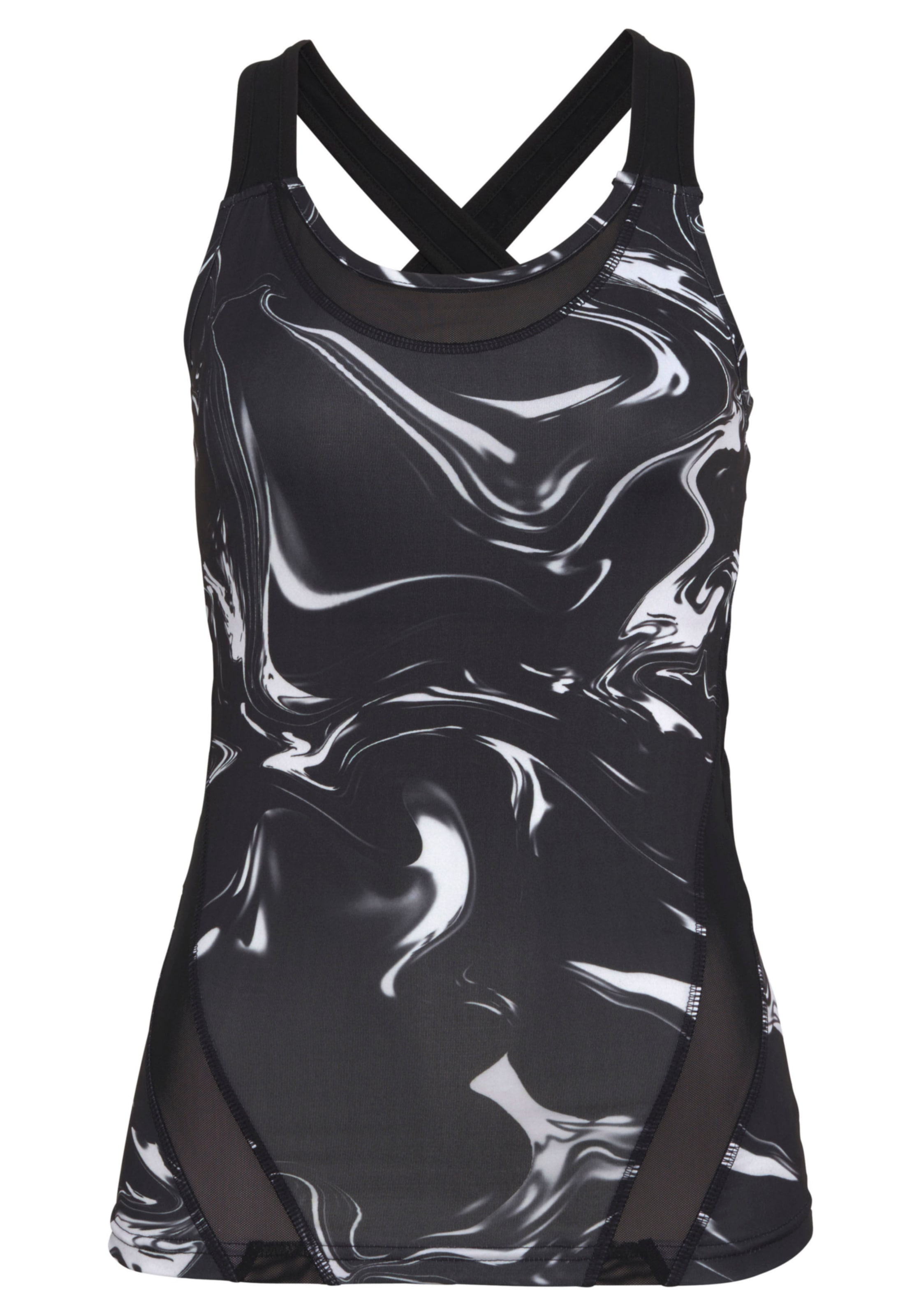 LASCANA ACTIVE Funktionsshirt »Marble«, mit gekreuzten Trägern und Mesheinsätzen