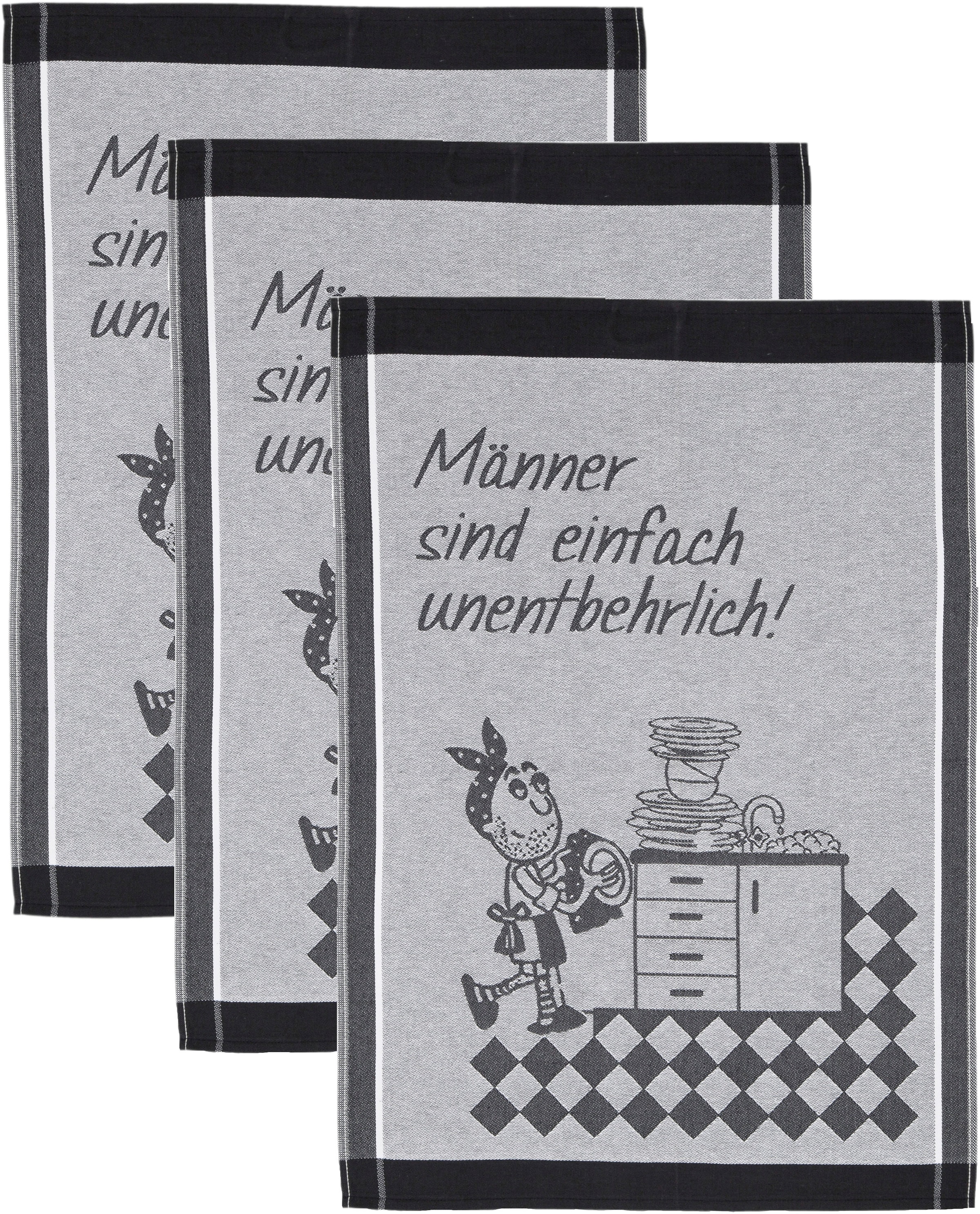 ROSS Geschirrtuch "Männer sind einfach unentbehrlich" Sprüchetuch, aus 100% Baumwolle