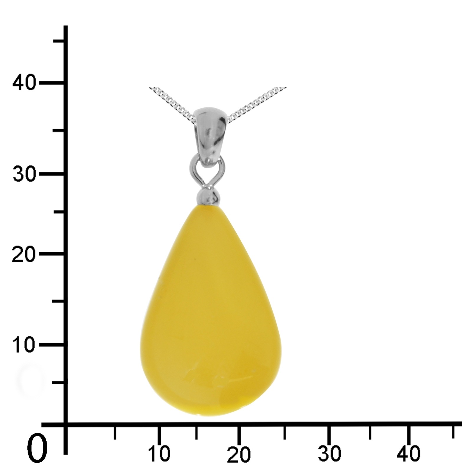 OSTSEE-SCHMUCK Kette mit Anhänger »- Tropfen flach, ca. 22 mm lang - Silber 925/000 - Bernstein«