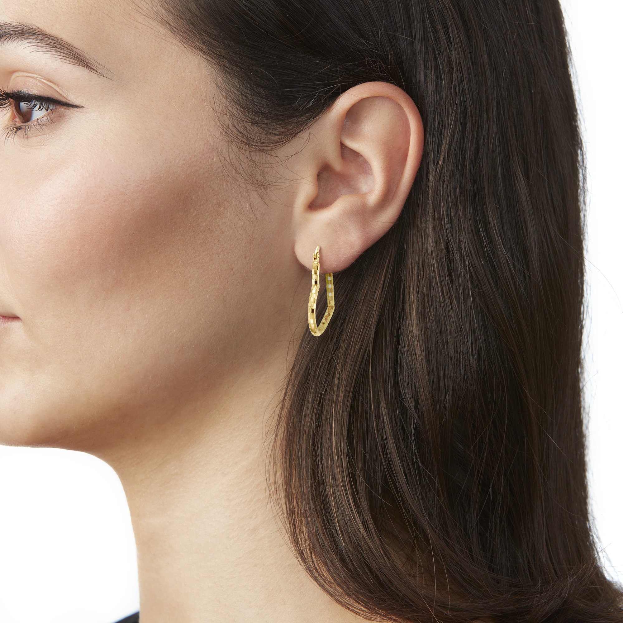 Luigi Merano Paar Creolen »Creolen Herz-Form, strukturiert, glänzend, Gold 375«