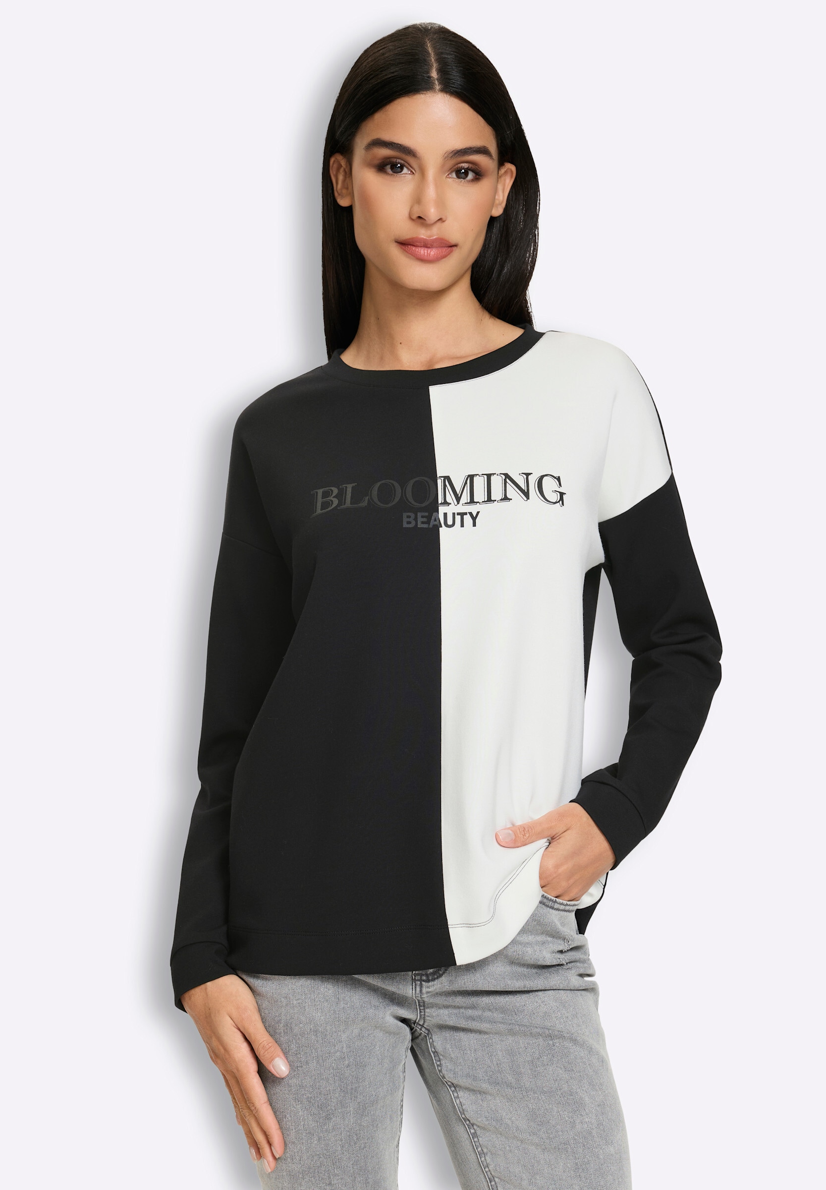 heine Sweatshirt »Sweatshirt Sweatshirt mit Schriftzug vorn«

