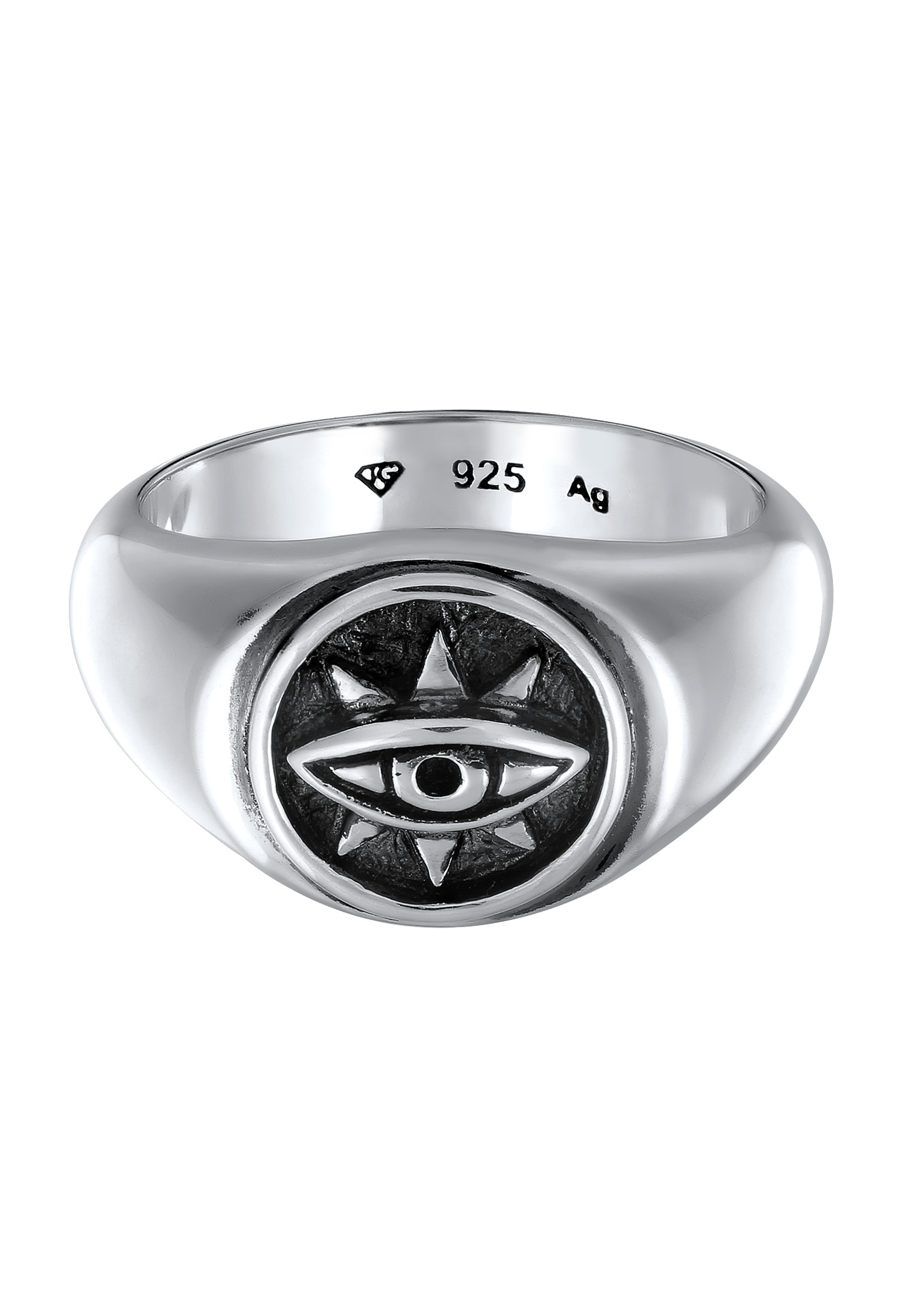Kuzzoi Siegelring »Ring Siegelring Evil Eye 925 Sterling Silber«