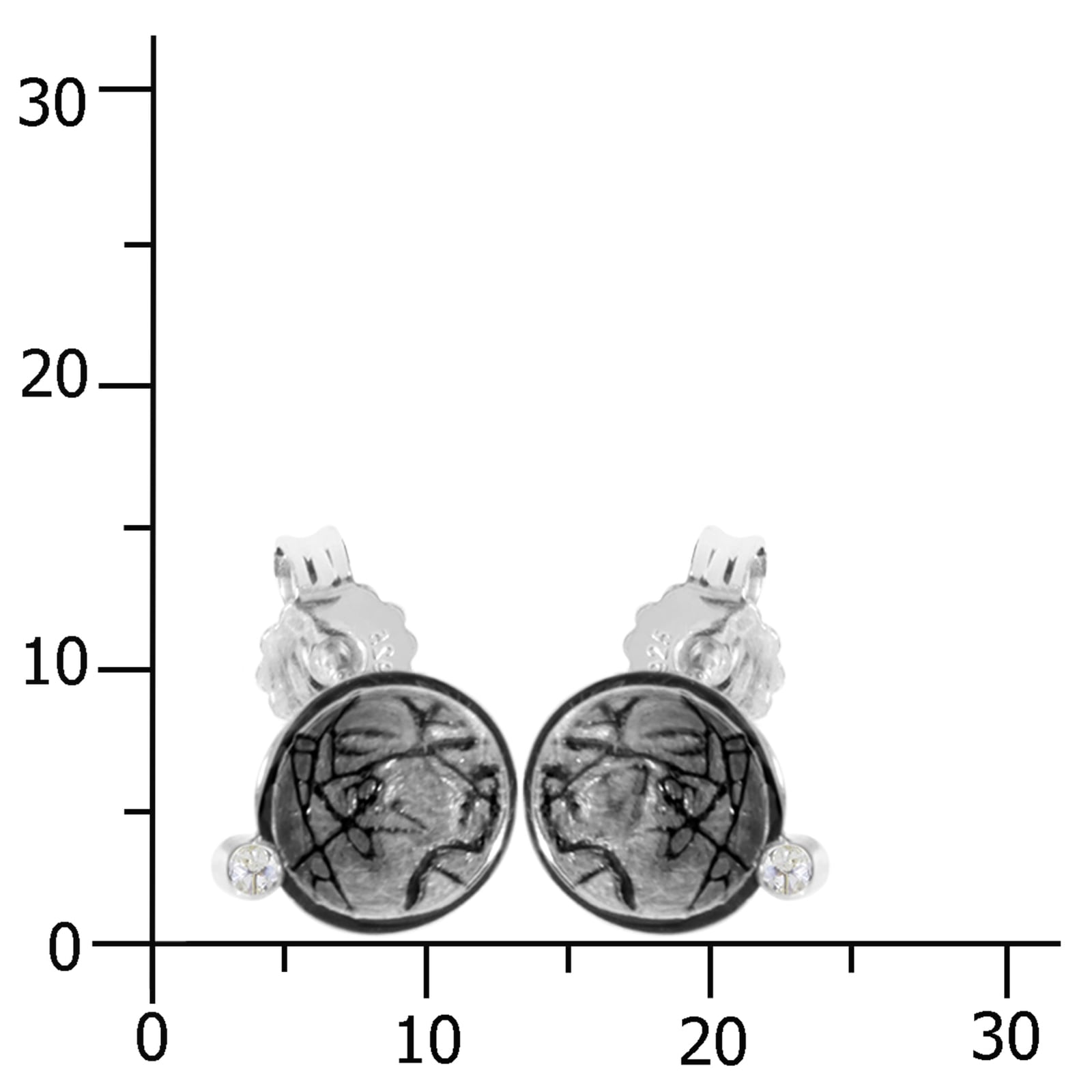 OSTSEE-SCHMUCK Paar Ohrstecker »- Runo - Sarah Vicenza - Silber 925/000 - Zirkonia«