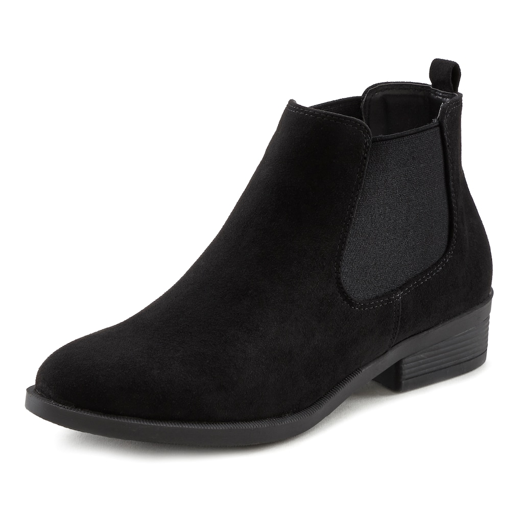 LASCANA Chelseaboots, bequem zum Reinschlüpfen, Stiefelette, Ankle Boots VEGAN