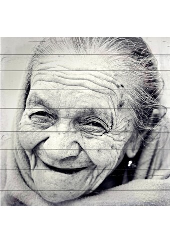 Home affaire Holzbild »Gesicht einer alten Frau«, 40/40 cm kaufen