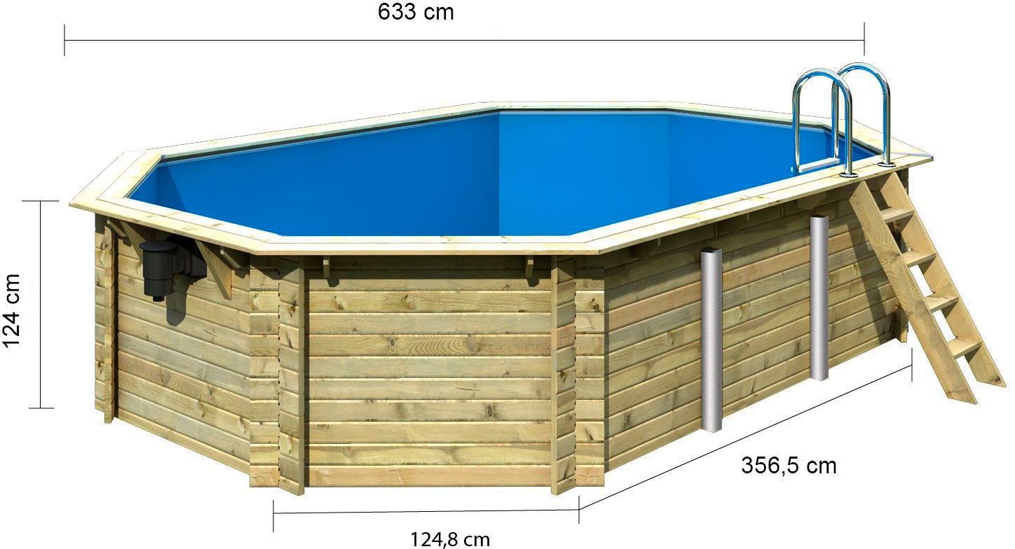Karibu Achteckpool »Palma A« BxLxH: 611x400x124cm