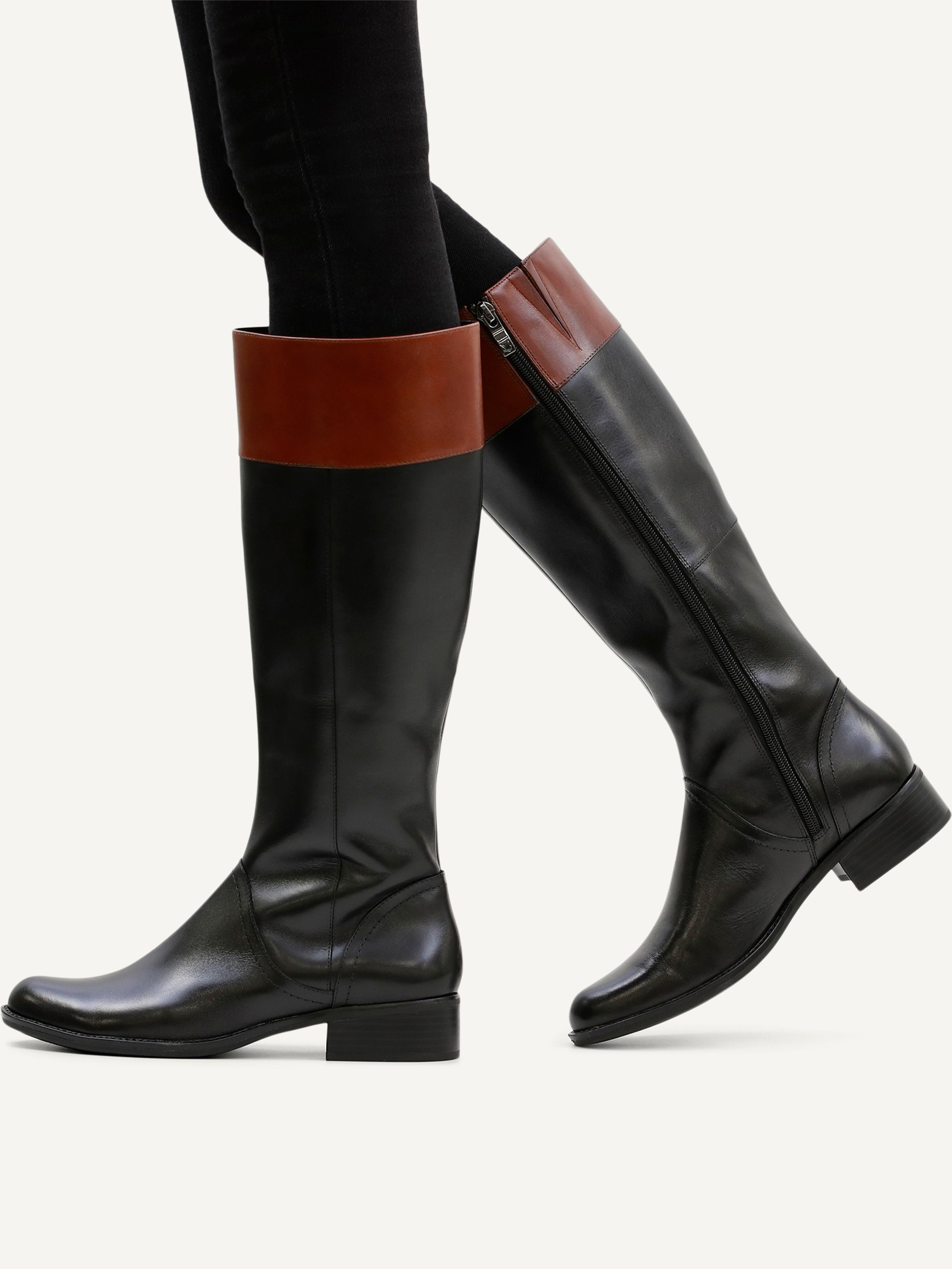Caprice Stiefel, Blockabsatz, Langschaft-Stiefel in Reiter-Optik