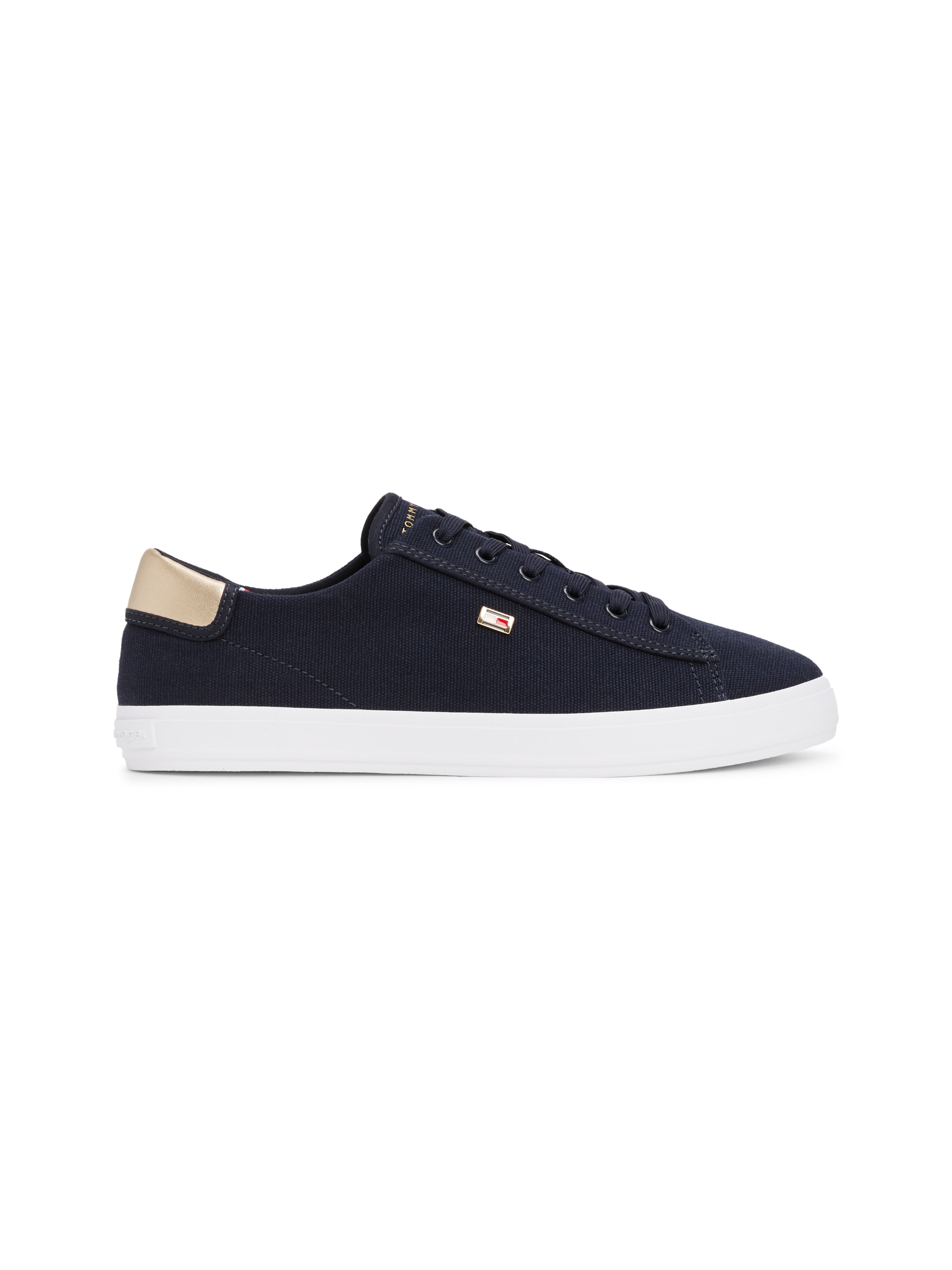 Tommy Hilfiger Plateausneaker »VULC CANVAS LACE UP SNEAKER«, Freizeitschuh, Halbschuh, Schnürschuh, in schmaler Form