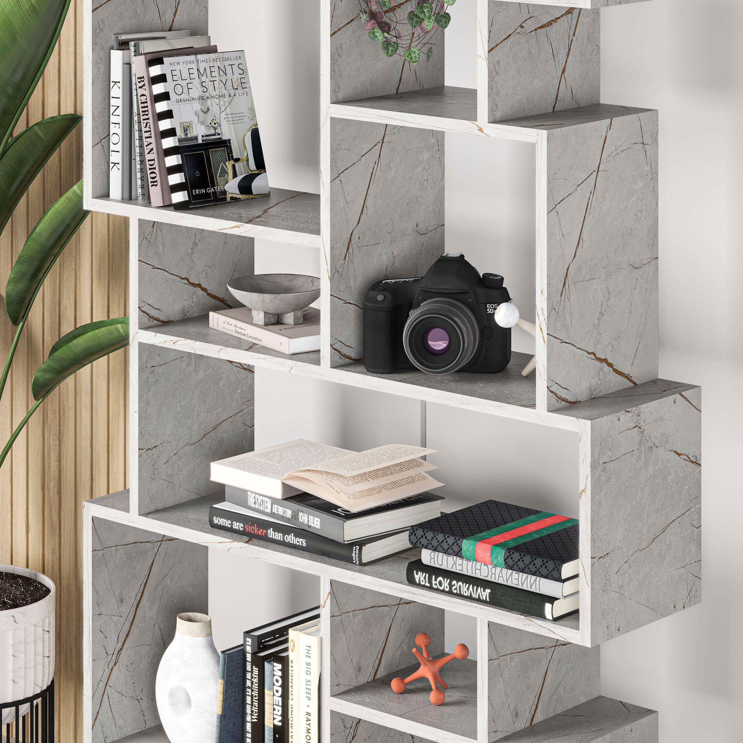 Decortie Bücherregal »Karmato Bücherregal«, (Packung), Leichte Montage, Lagerung, Platzsparend