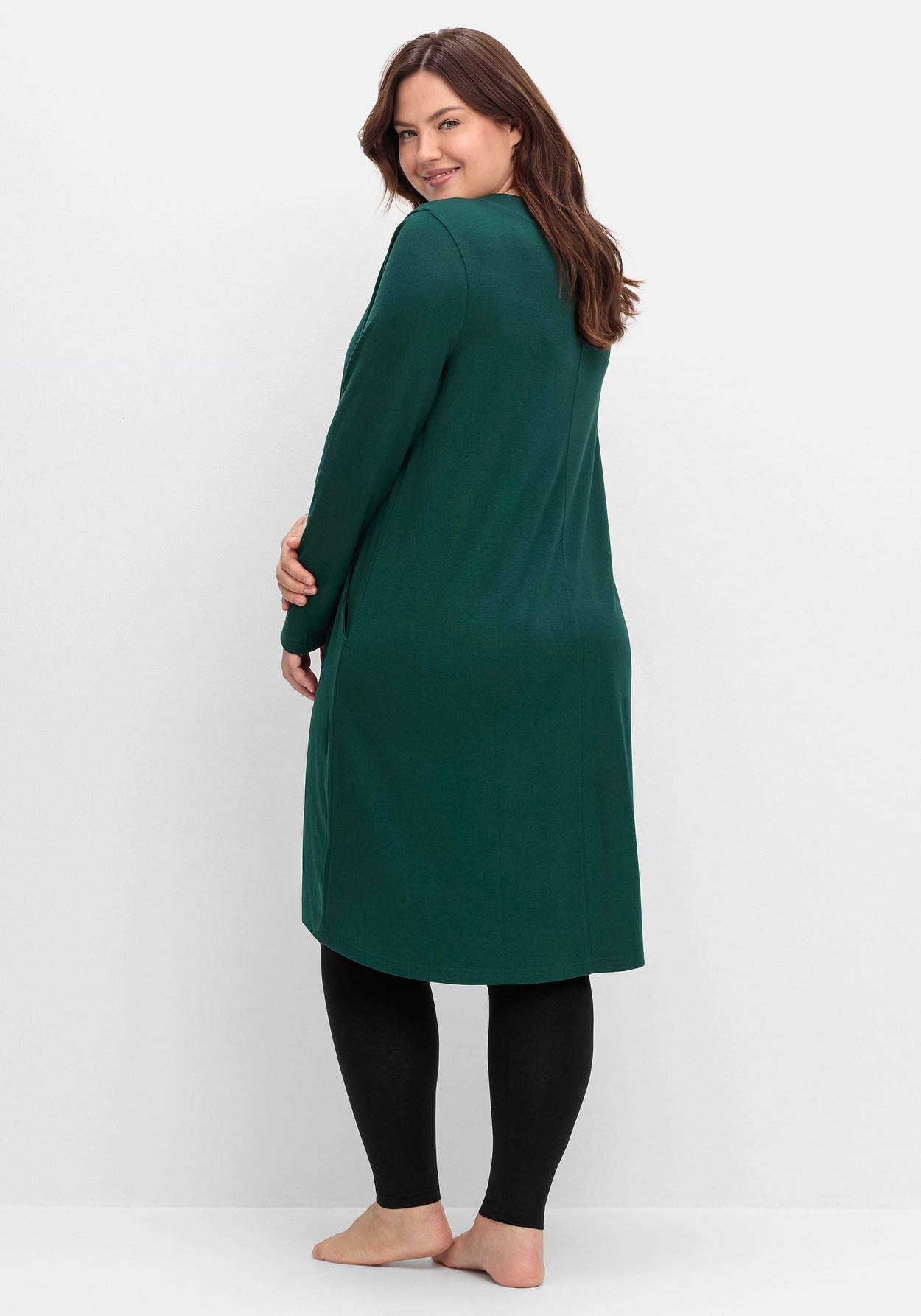 Sheego Sweatkleid »Relax-Kleid in A-Linie und Vokuhila-Schnitt«
