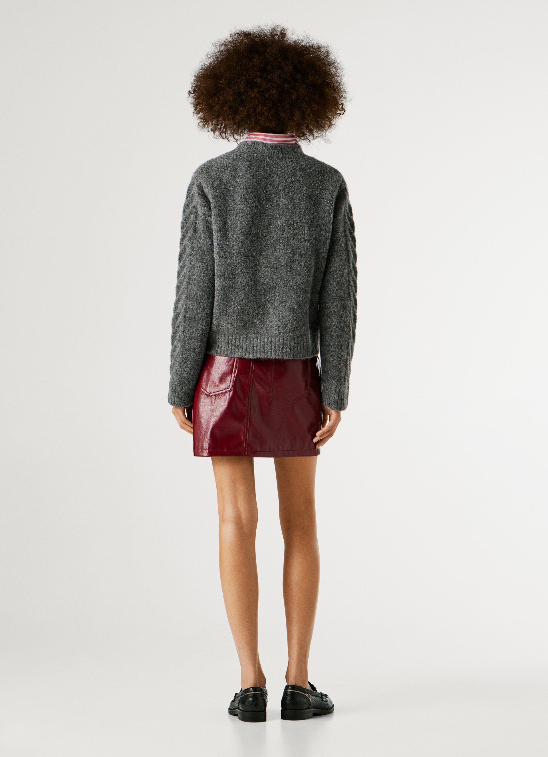 Pepe Jeans Strickpullover mit Zopfmuster und Woll-Anteil