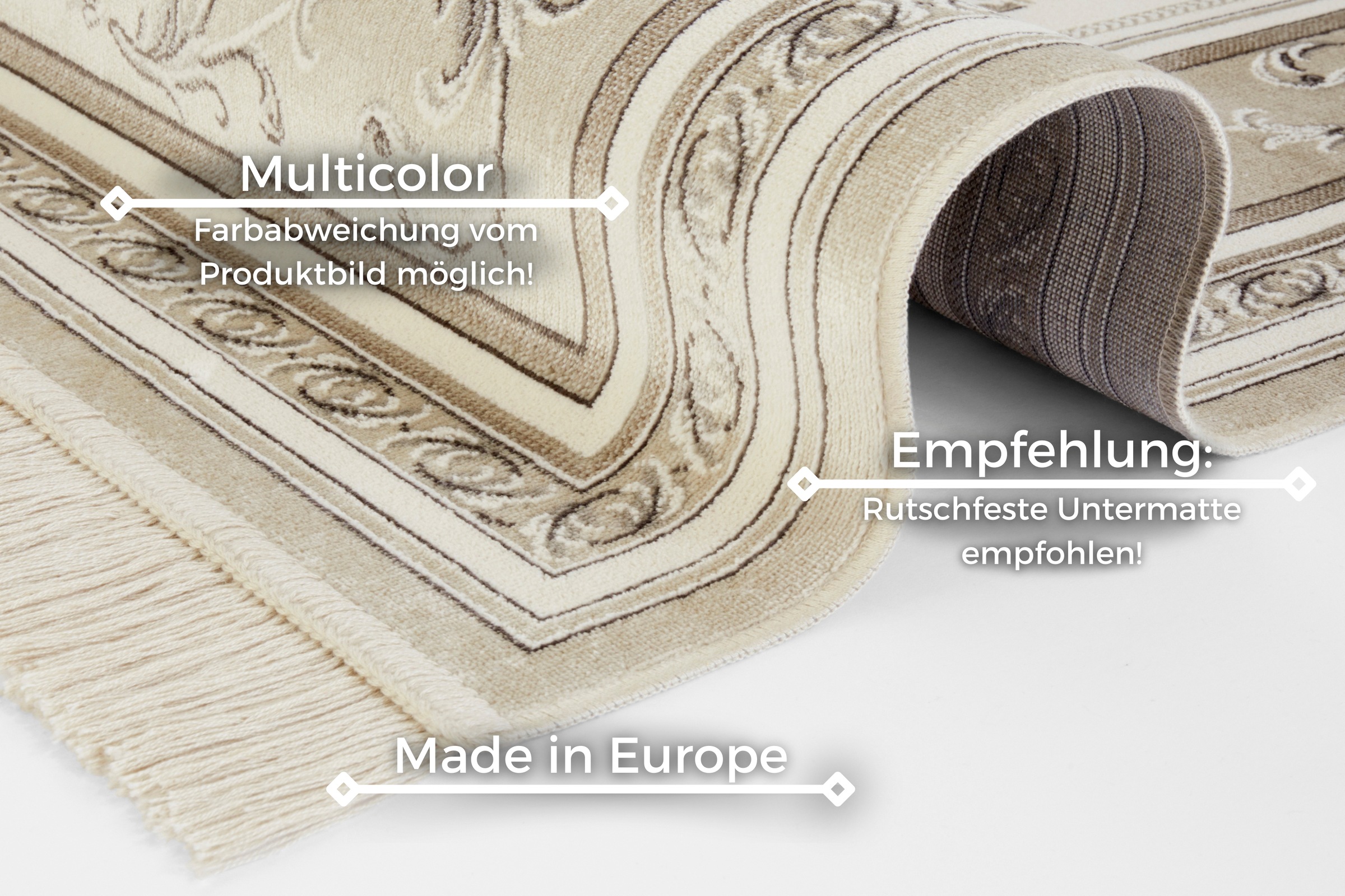 HANSE Home Teppich »Antik Flowers« rechteckig 5 mm Höhe Orientalisch mit Fransen, Orient, Wohnzimmer, Schlafzimmer, Esszimmer