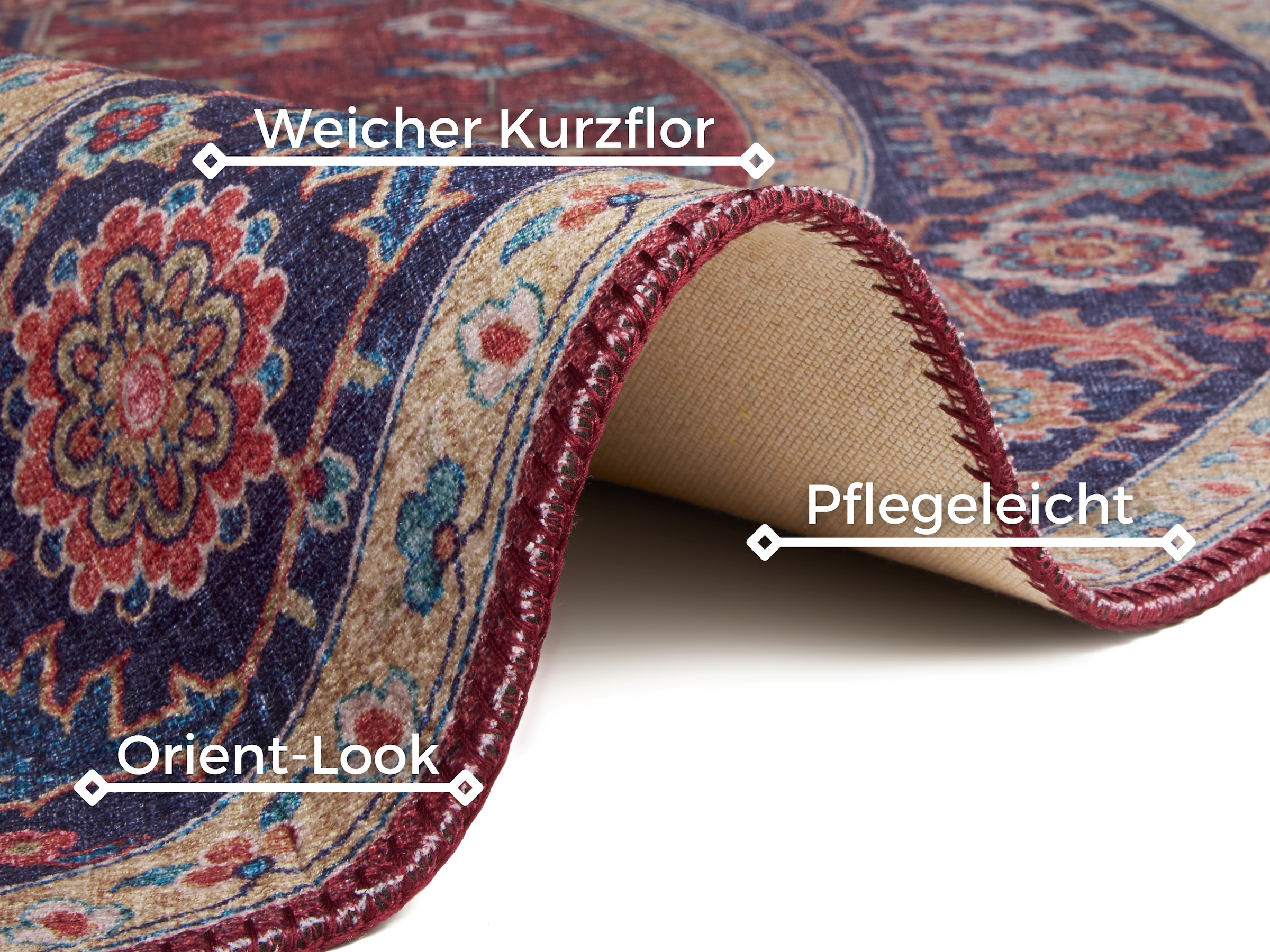 NOURISTAN Teppich »Anthea«, rund, 5 mm Höhe, Orientalisch, Orient, Vintage, Wohnzimmer, Schlafzimmer, Esszimmer