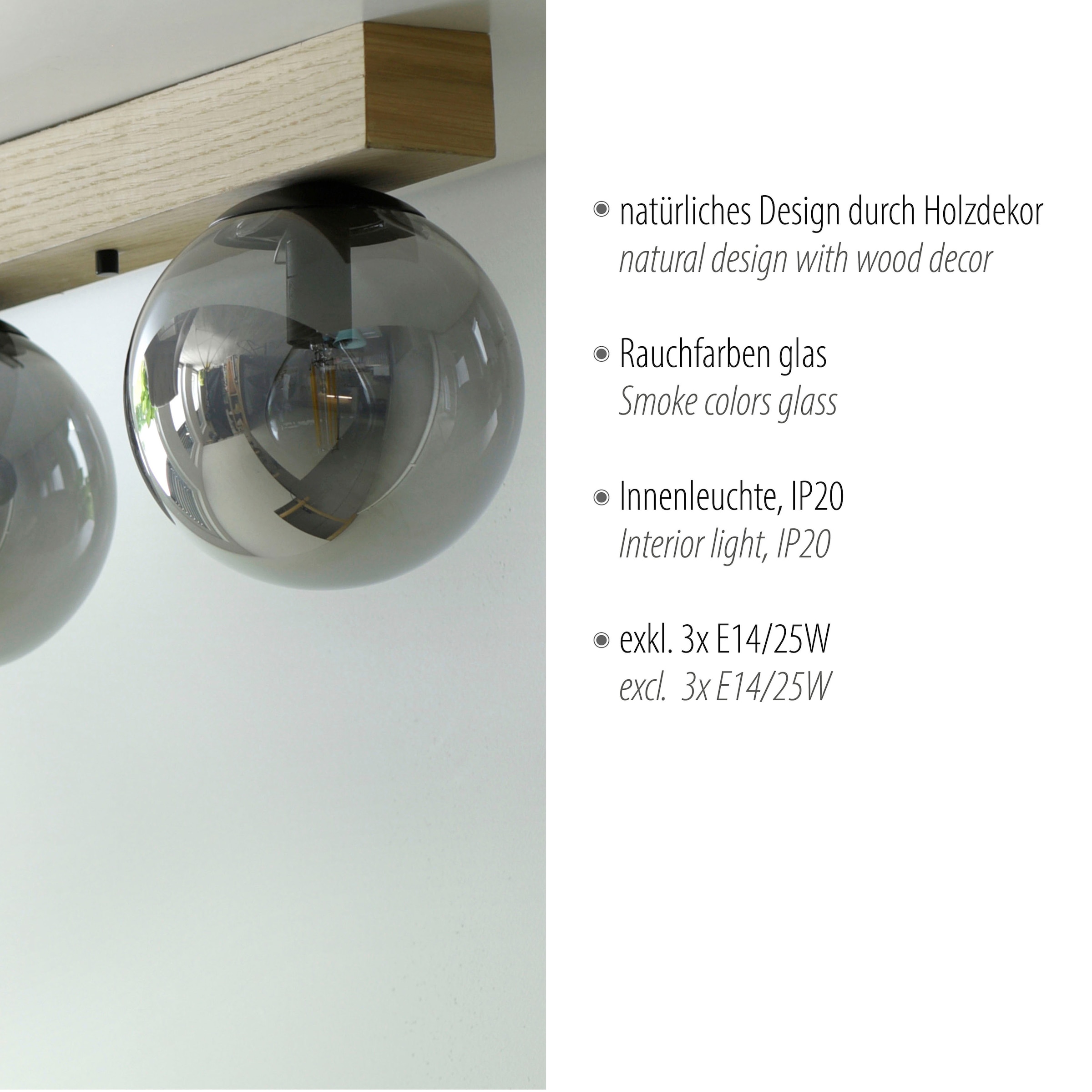 JUST LIGHT Deckenleuchte »GREEN WIDO« E14 1 Stk.