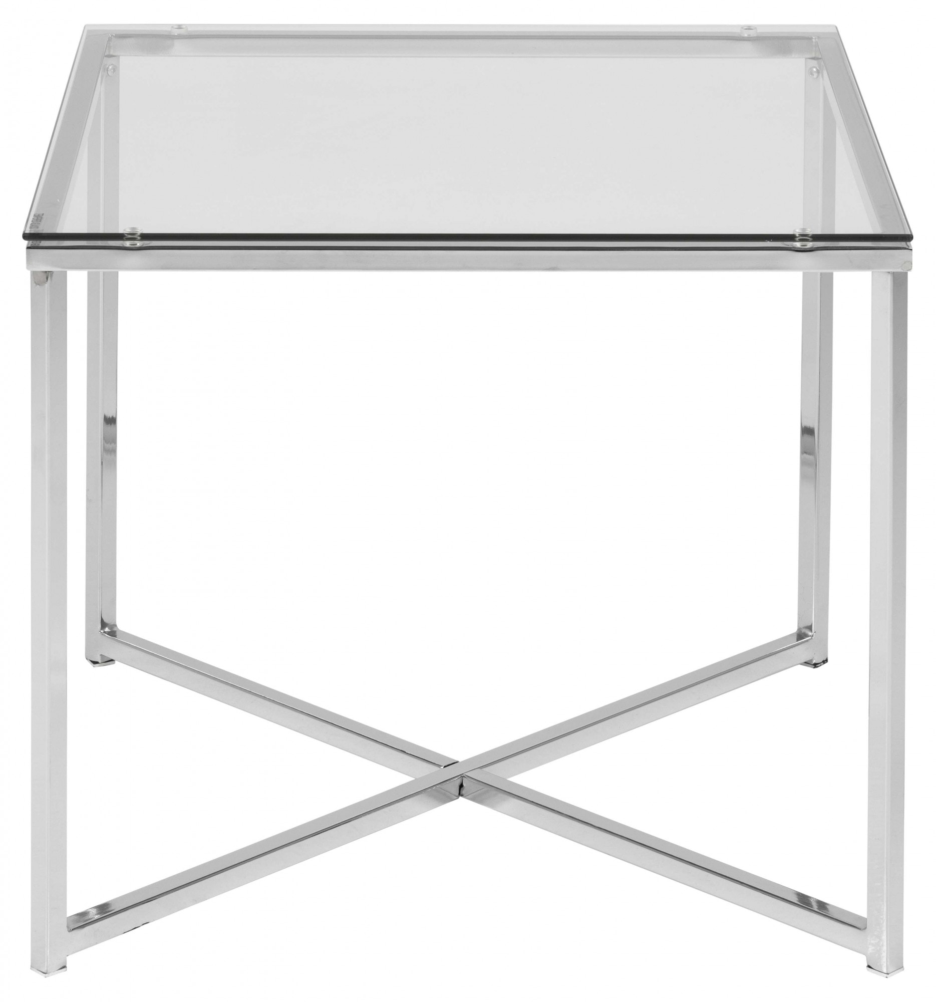 ACTONA GROUP Couchtisch »Cross«, Beistelltisch, gehärtetem Klarglas, Stahlgestell, B: 50 cm