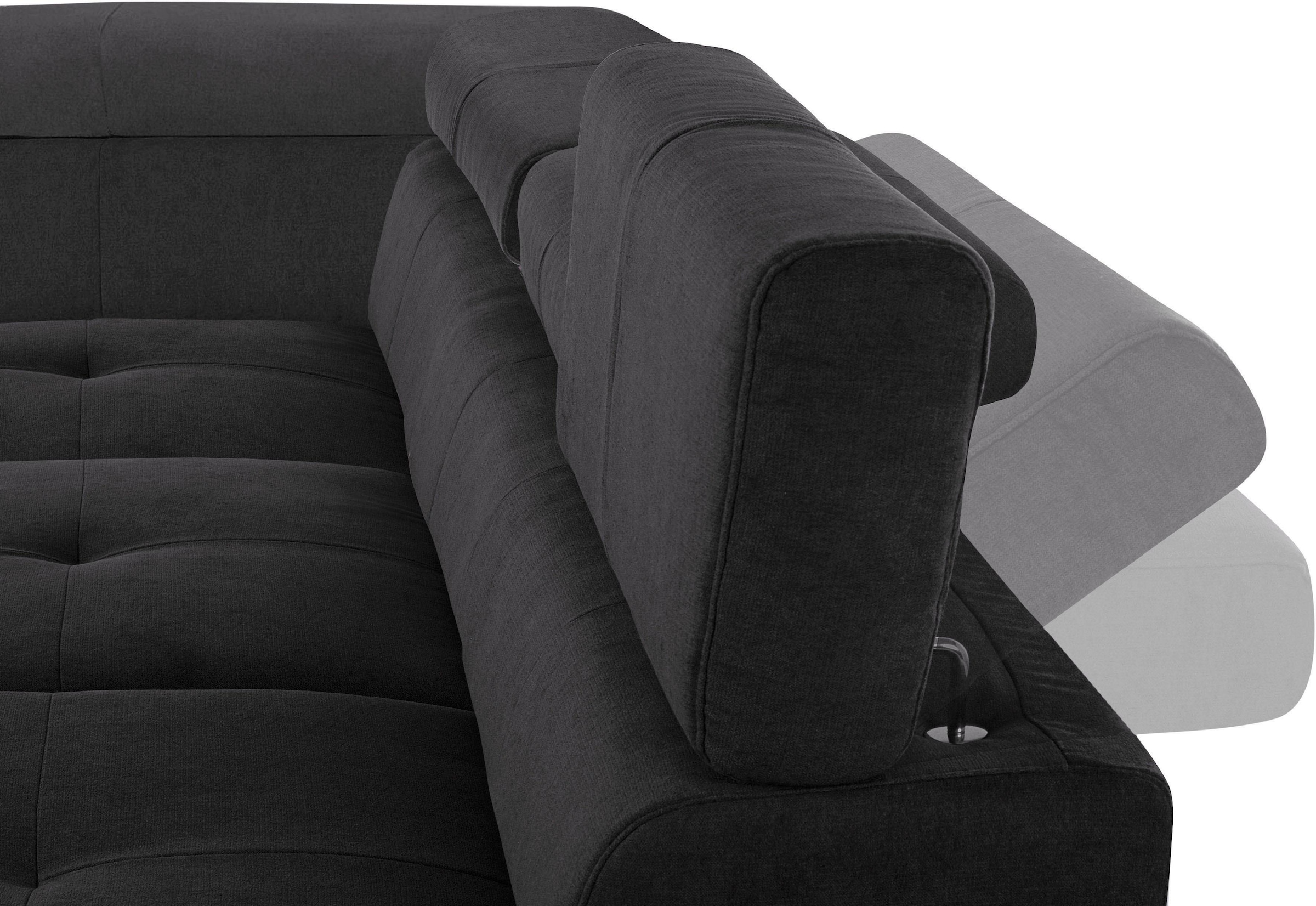 COTTA Ecksofa »Enterprise L-Form«, inklusive Kopf- und Armteilverstellung, wahlweise mit Bettfunktion