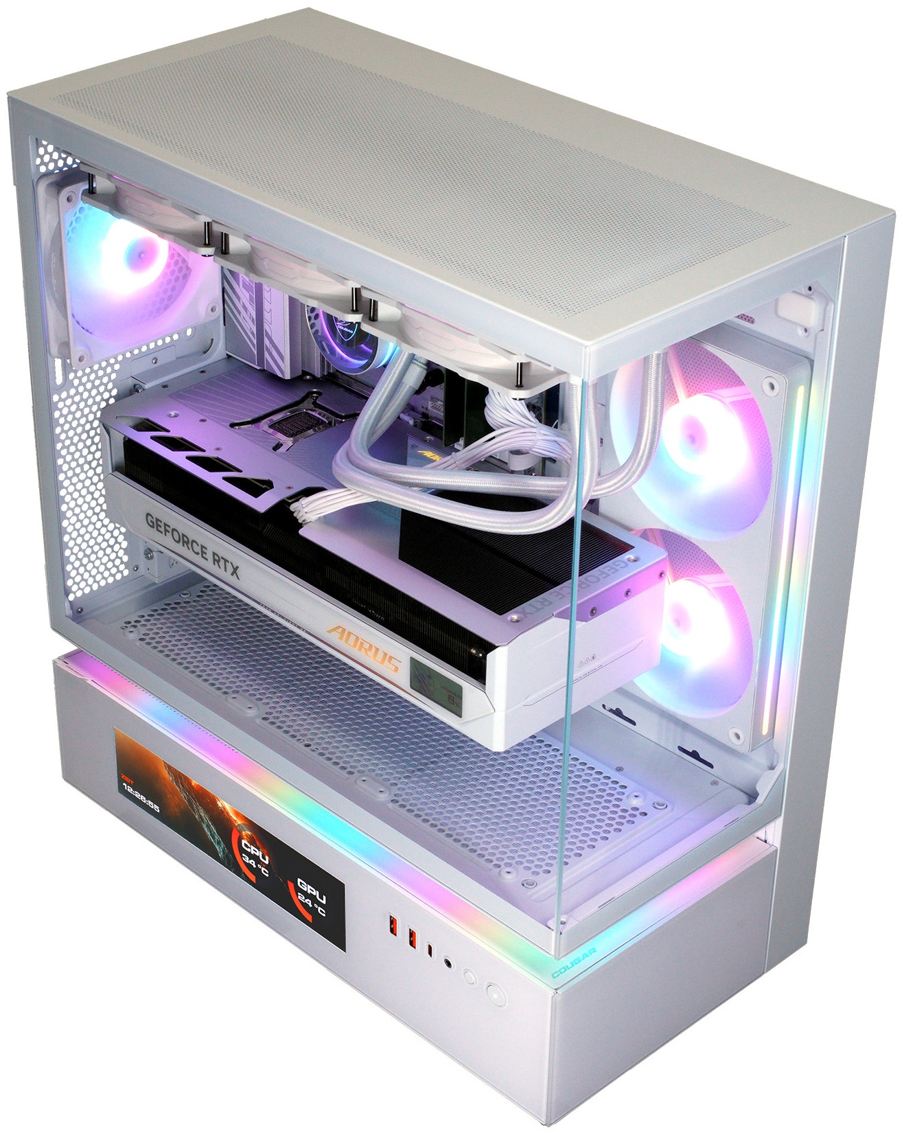 Cougar Gaming-PC »CFV235 Vision WT 8129 AMD Ryzen 7 9850X3D 32GB DDR5 2TB SSD RTX 5090« Windows 11, DDR5 RAM, Wasserkühlung