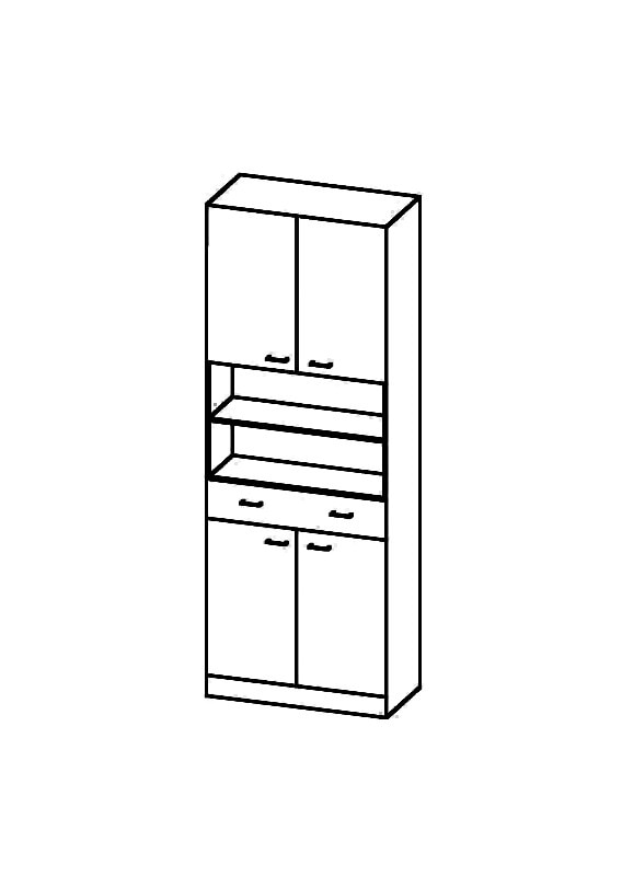 welltime Hochschrank »Rallye« Breite 50 cm, mit 4 Türen