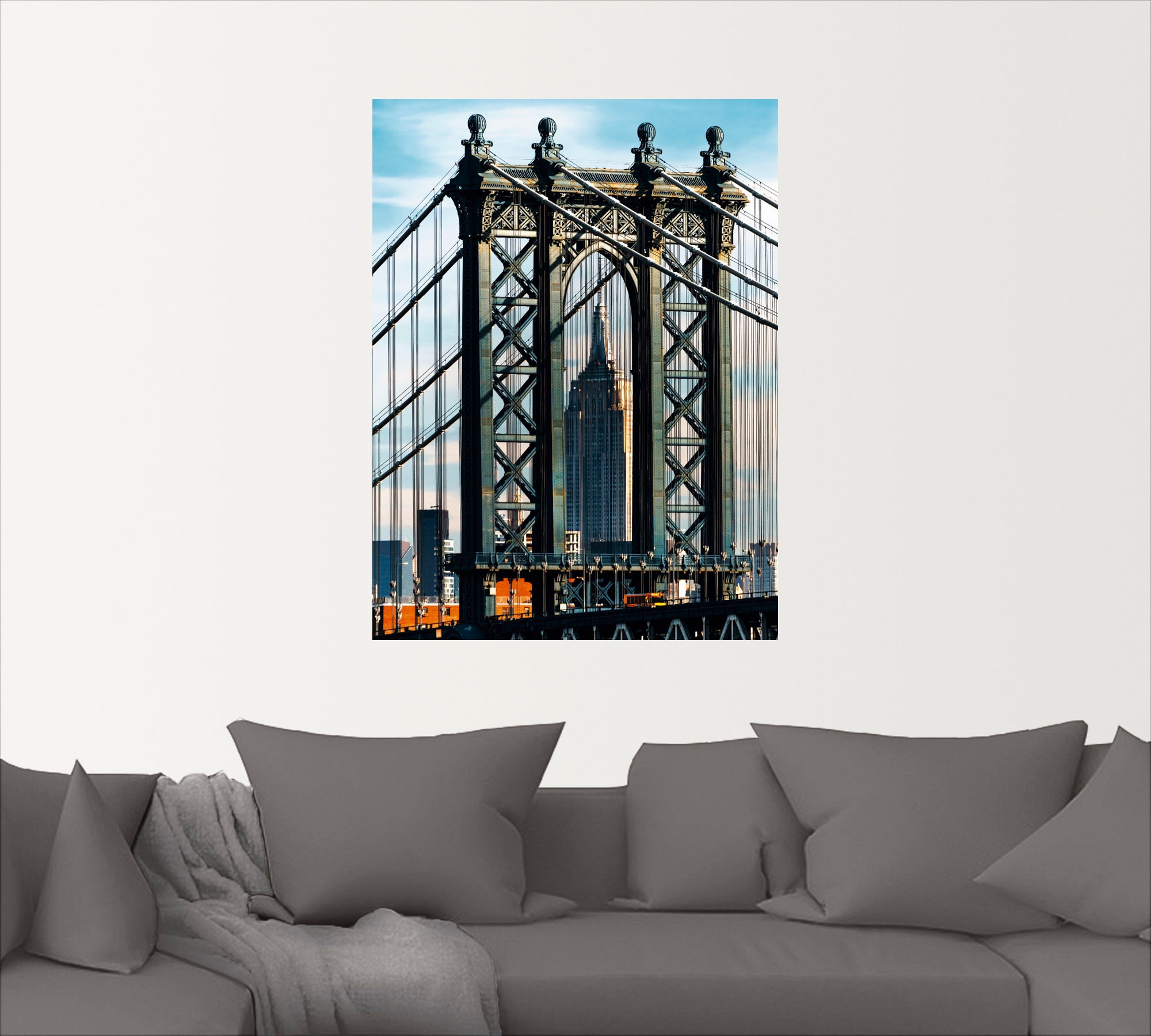Artland Wandbild »New York Manhattan Bridge«, Brücken, (1 St.), als Leinwandbild, Wandaufkleber in verschied. Größen
