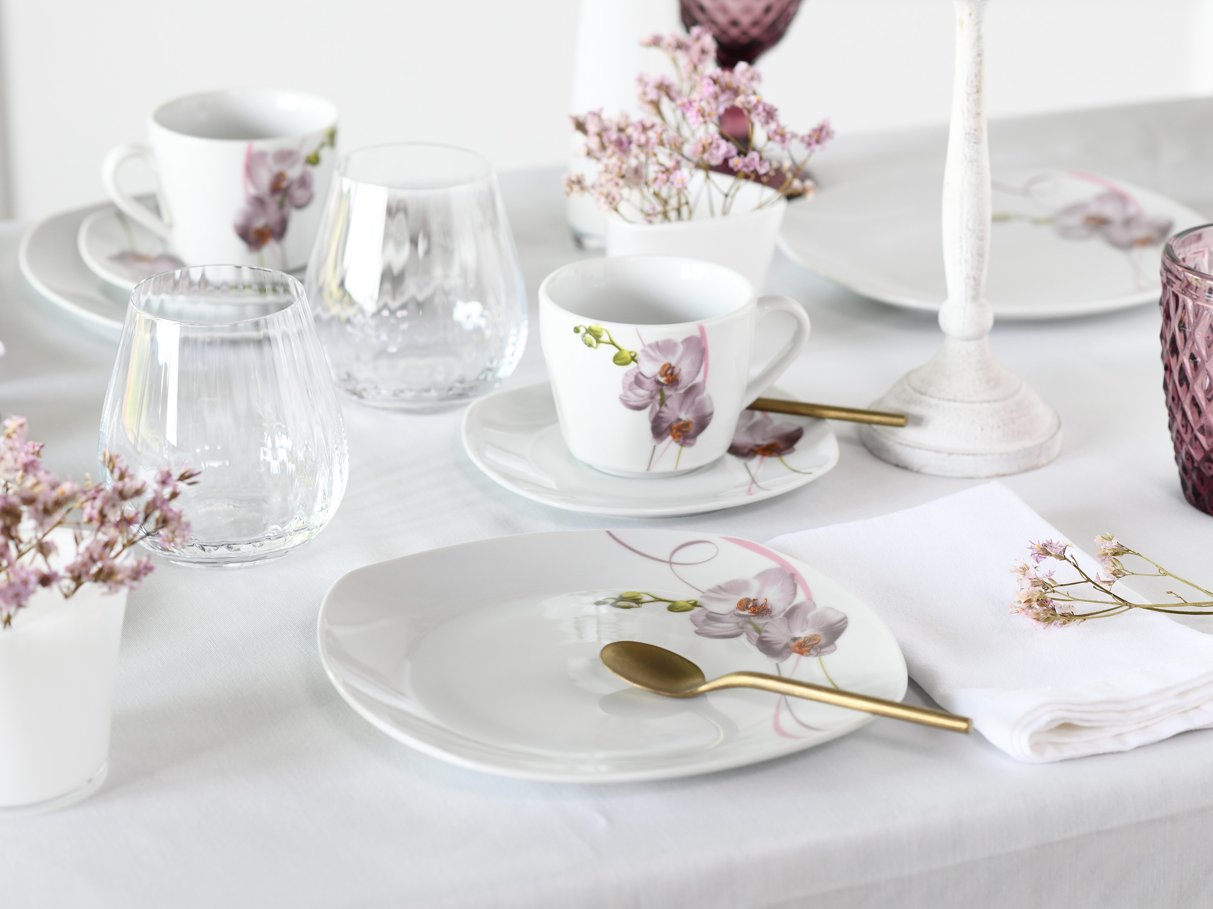 CreaTable Kombiservice »Square Orchidee, Kombi-Service 30-tlg« Fotorealistische Darstellung