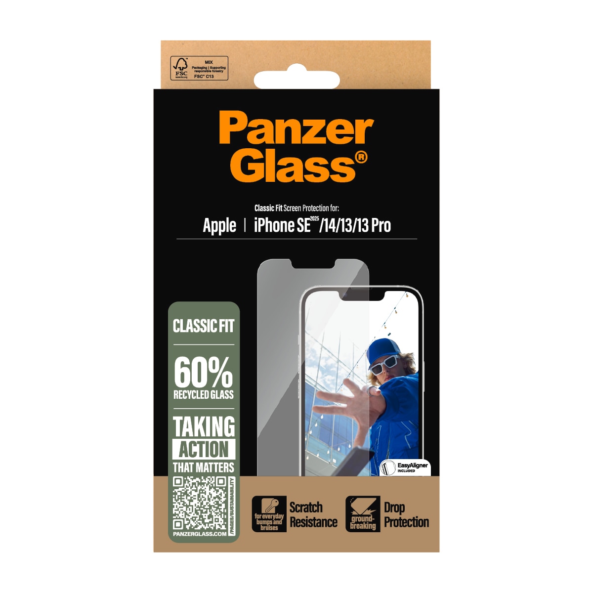 CARE by PanzerGlass Displayschutzglas »Classic Fit Screen Protection«, für Apple iPhone 16e, Displayschutzfolie, Schutzfolie, Bildschirmschutz, kratz- & stoßfest