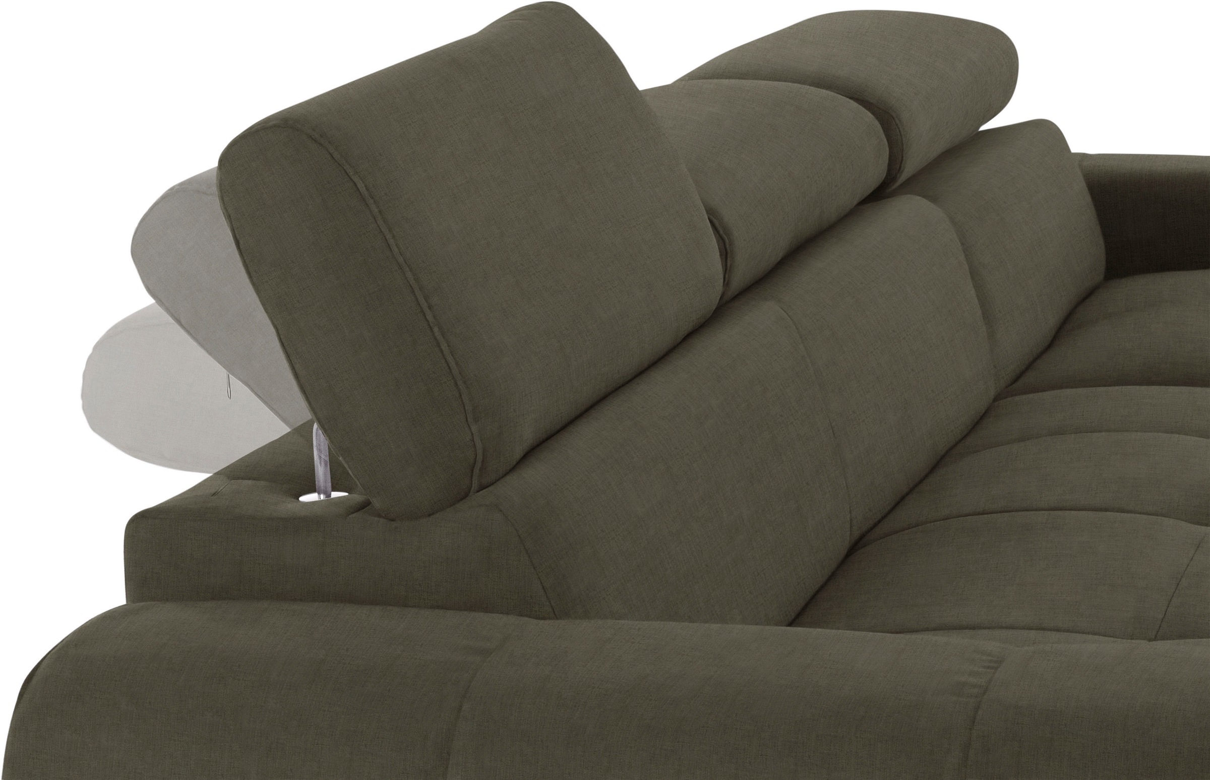 COTTA Ecksofa »Mia L-Form mit 3 Zierkissen«, wahlweise mit Bettfunktion, Bettkasten, Beleuchtung & Wireless-Charger