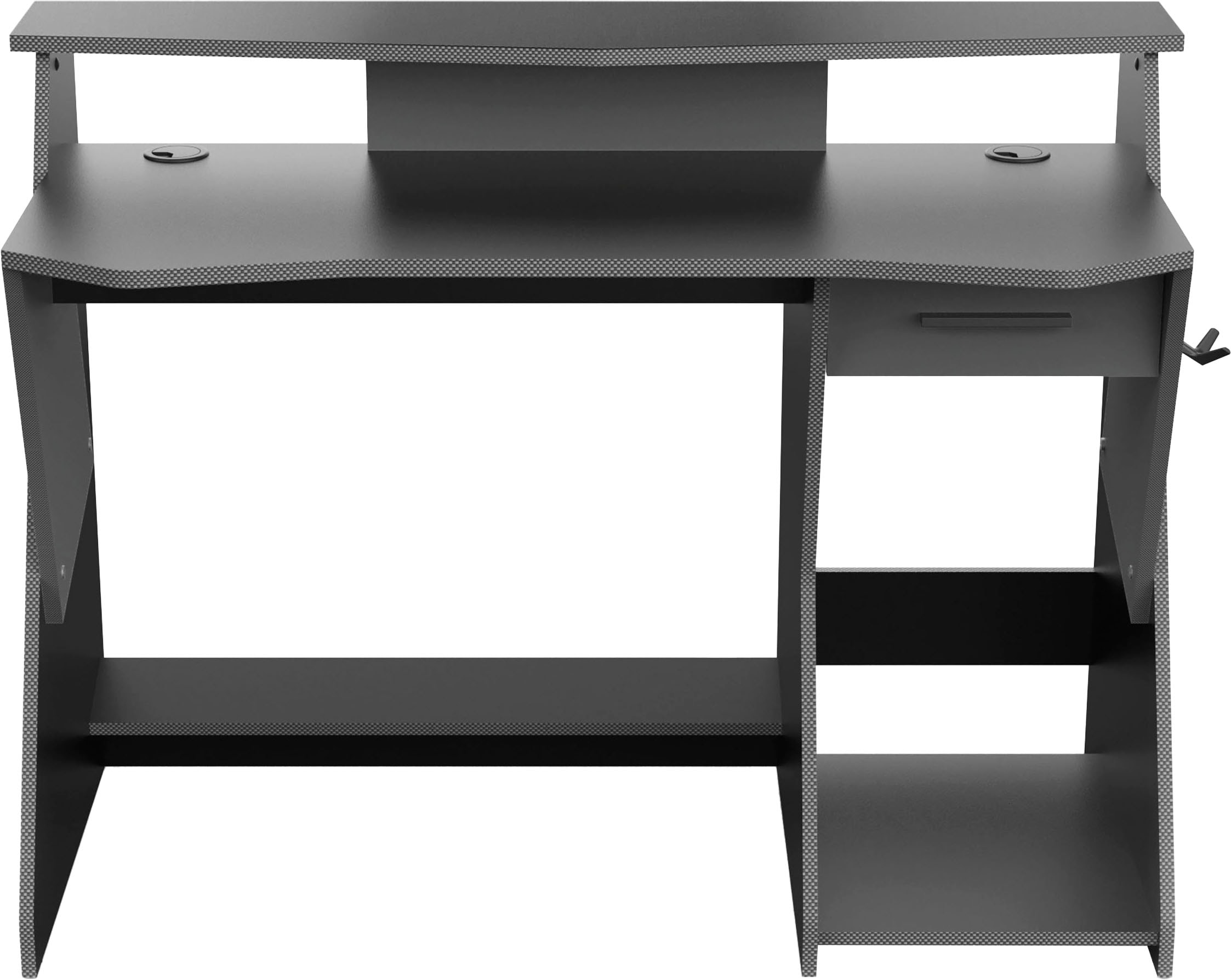Demeyere GROUP Schreibtisch »Skin«, GAMER Schreibtisch mit 1 Schublade, 1 Regalaufsatz