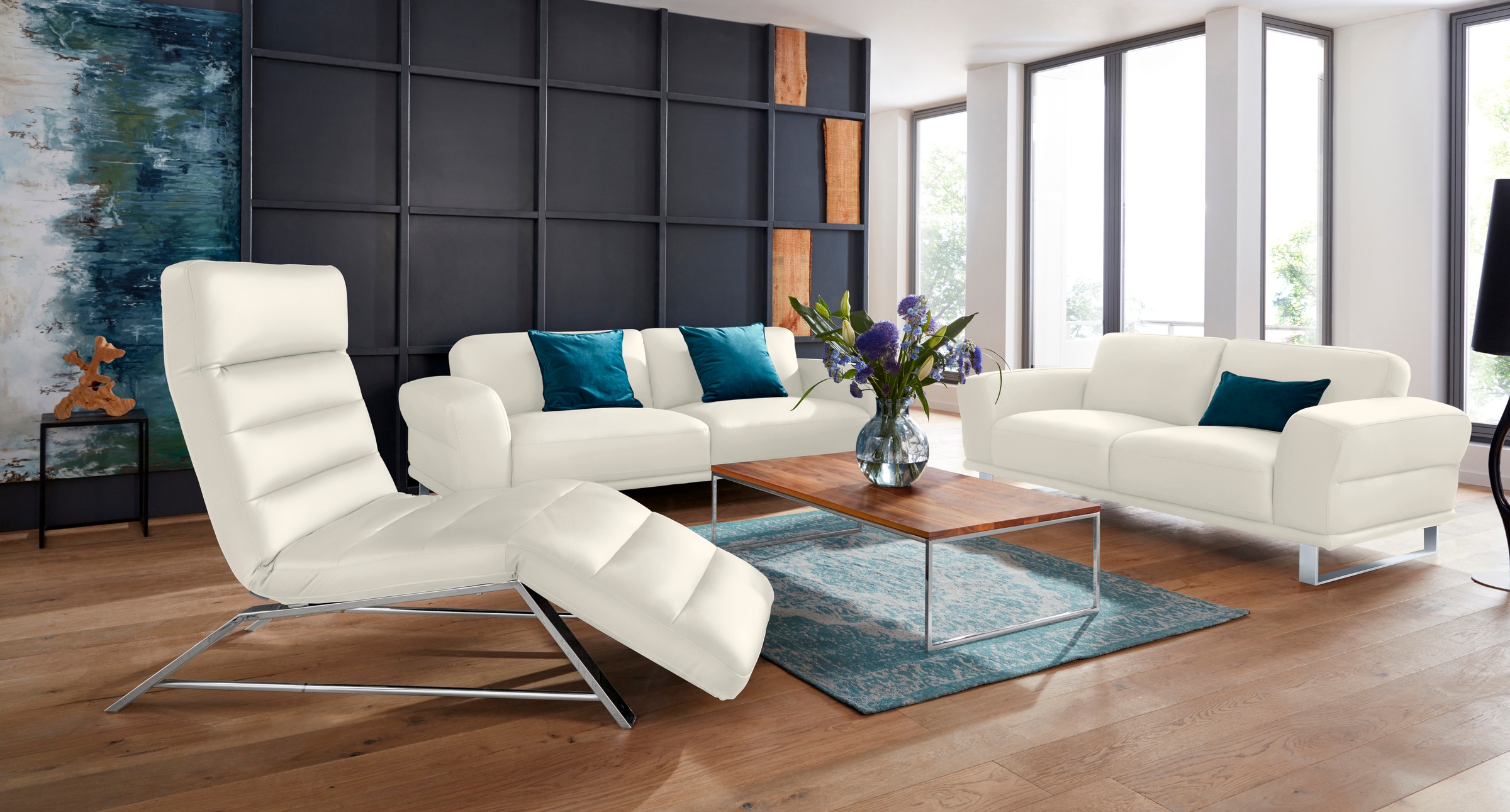 W.SCHILLIG 2,5-Sitzer »montanaa«, mit Metallkufen in Silber matt, Breite 232 cm