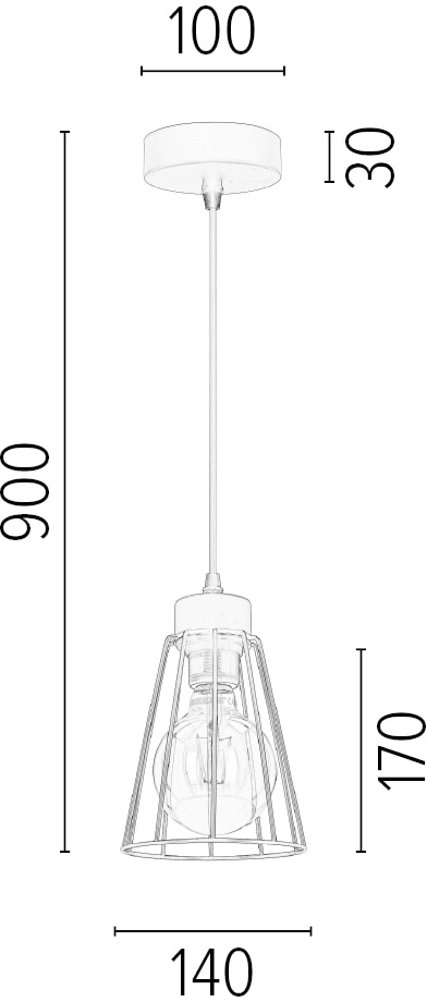 BRITOP LIGHTING Pendelleuchte »ORAZIO«, 1 flammig-flammig, Hängeleuchte, Modernes Design, Pendel kürzbar, Passende LM E27