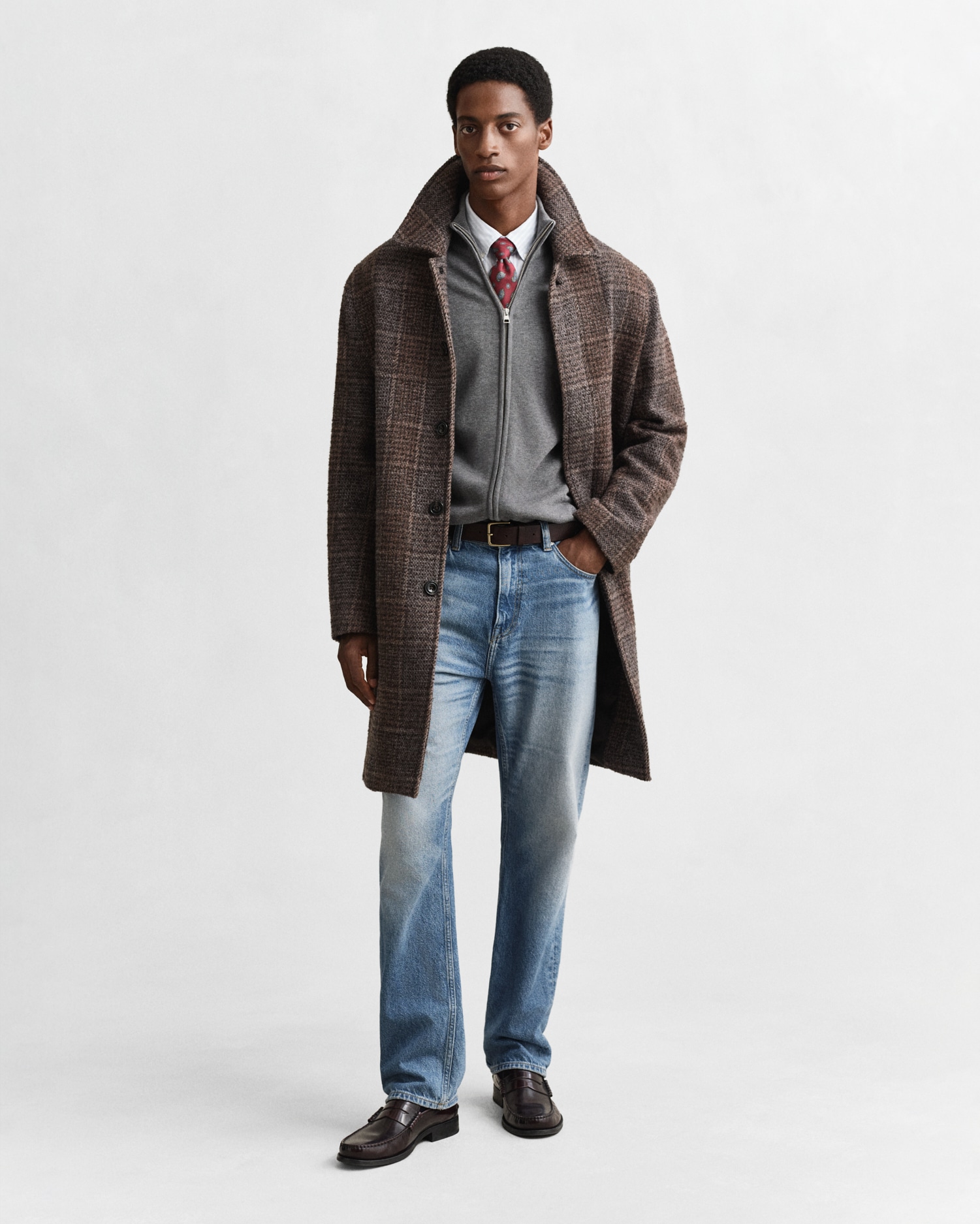 Gant Cardigan »CASUAL COTTON ZIP CARDIGAN« Mit Rippbündchen an Stehkragen, Ärmeln und Saum