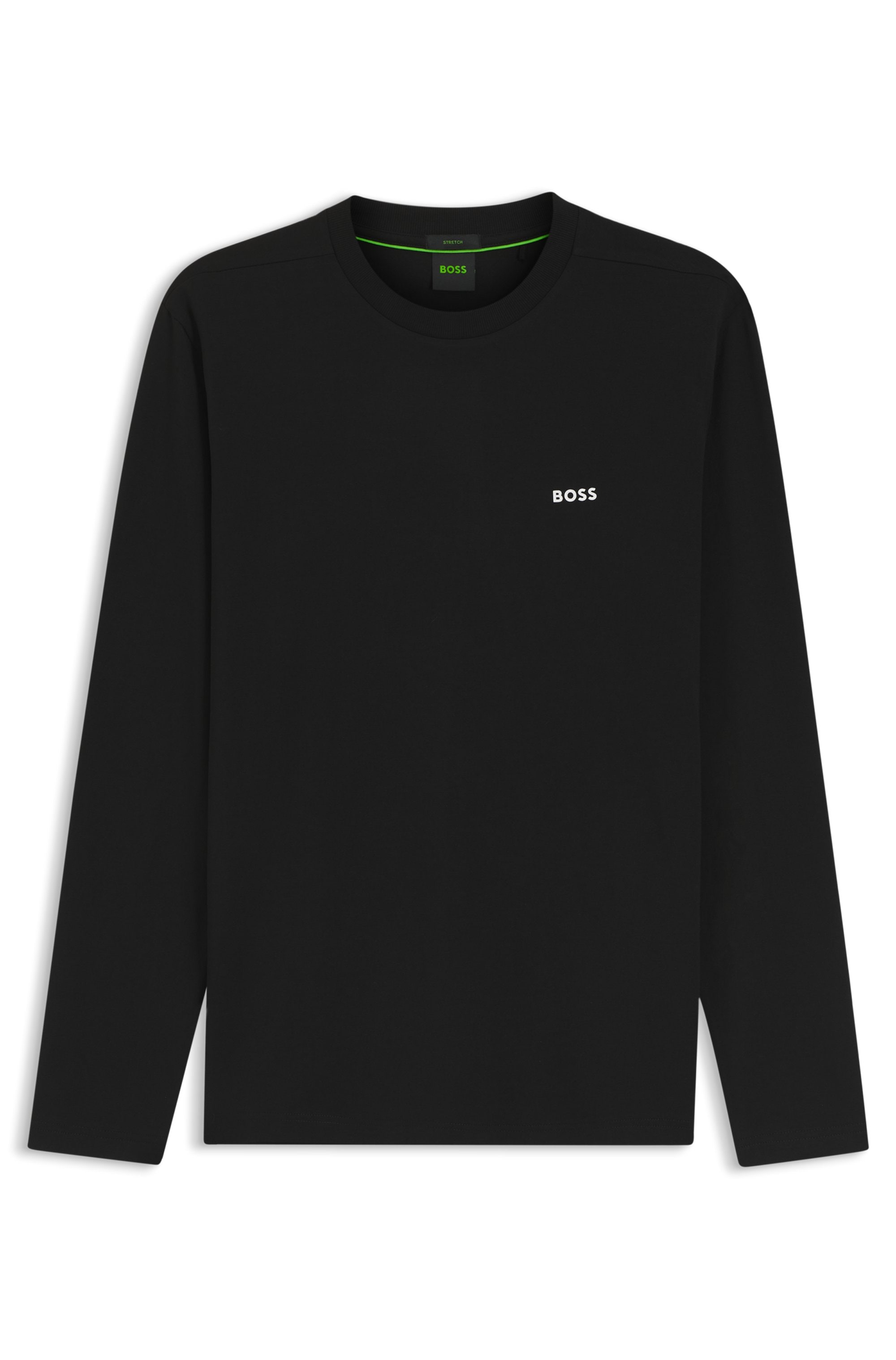 BOSS GREEN Langarmshirt »Tee Long Regular Fit« Stretch Jersey Cotton, Logo on Chest, Rundhals