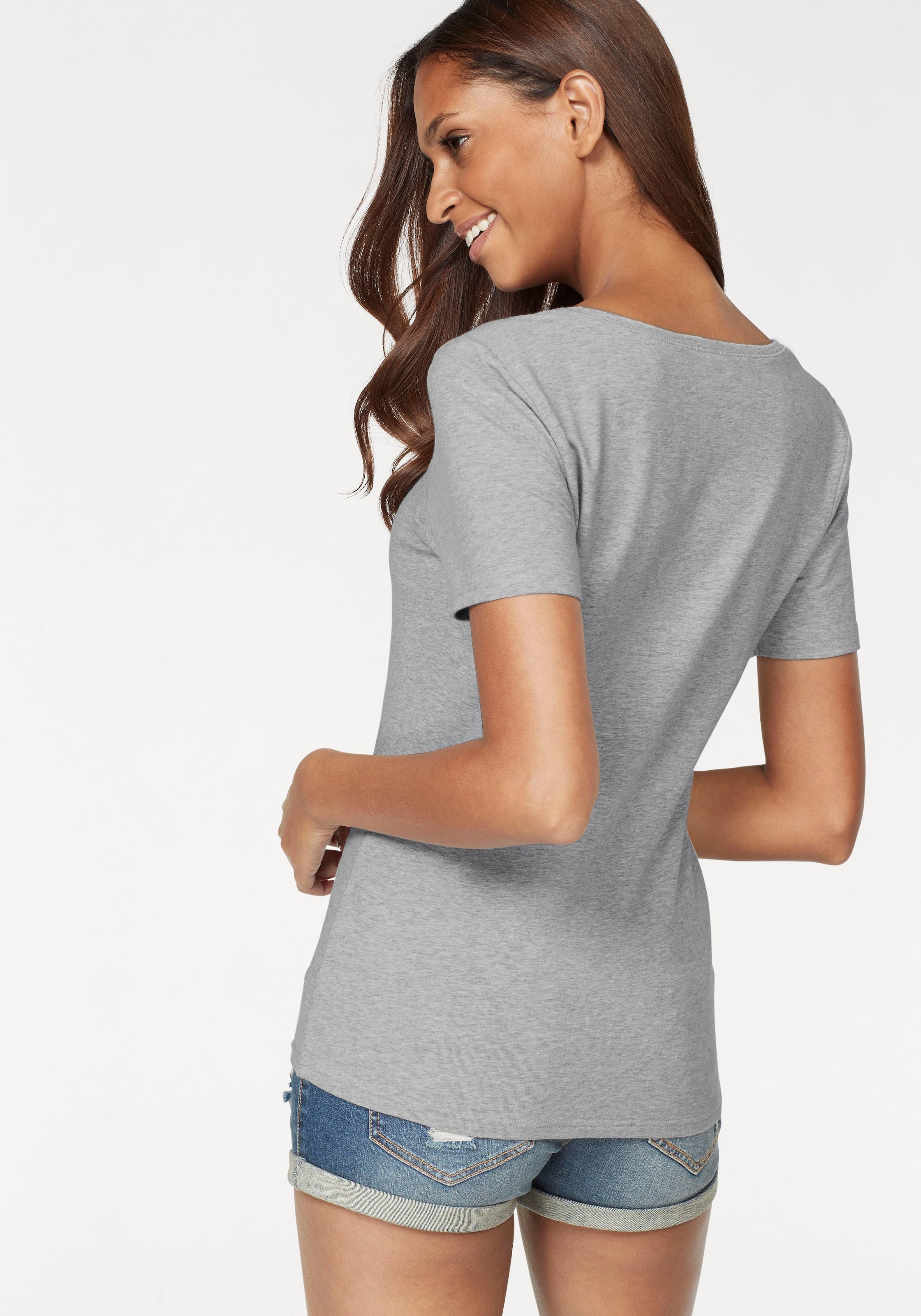 Vivance T-Shirt »aus elastischer Baumwoll-Qualität«, (2er-Pack)
