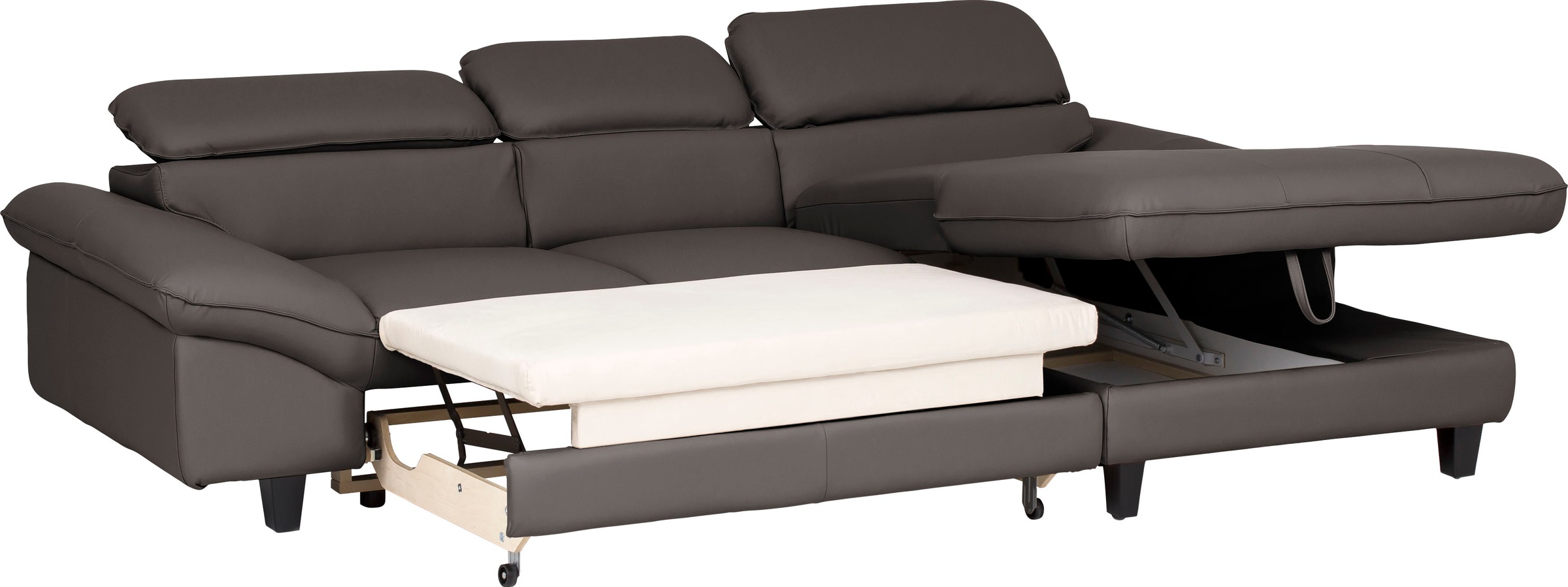 Home affaire Ecksofa »Pilot L-Form«, mit Kopfteilverstellung, wahlweise mit Bettfunktion & Bettkasten