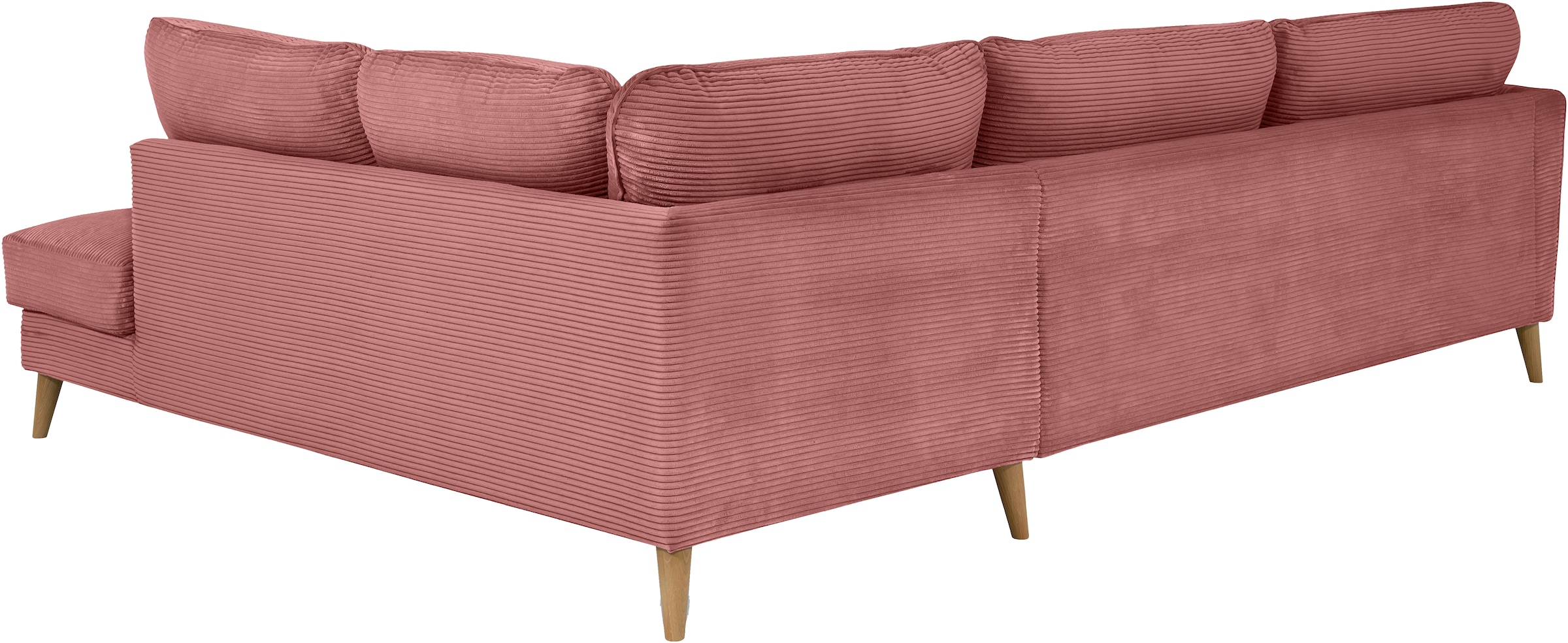 Home affaire Ecksofa »MARSEILLE 278/202 cm, L-Form, Ottom. rechts/links«, Massivholzbeine aus Eiche, in verschieden Bezügen und Farbvarianten