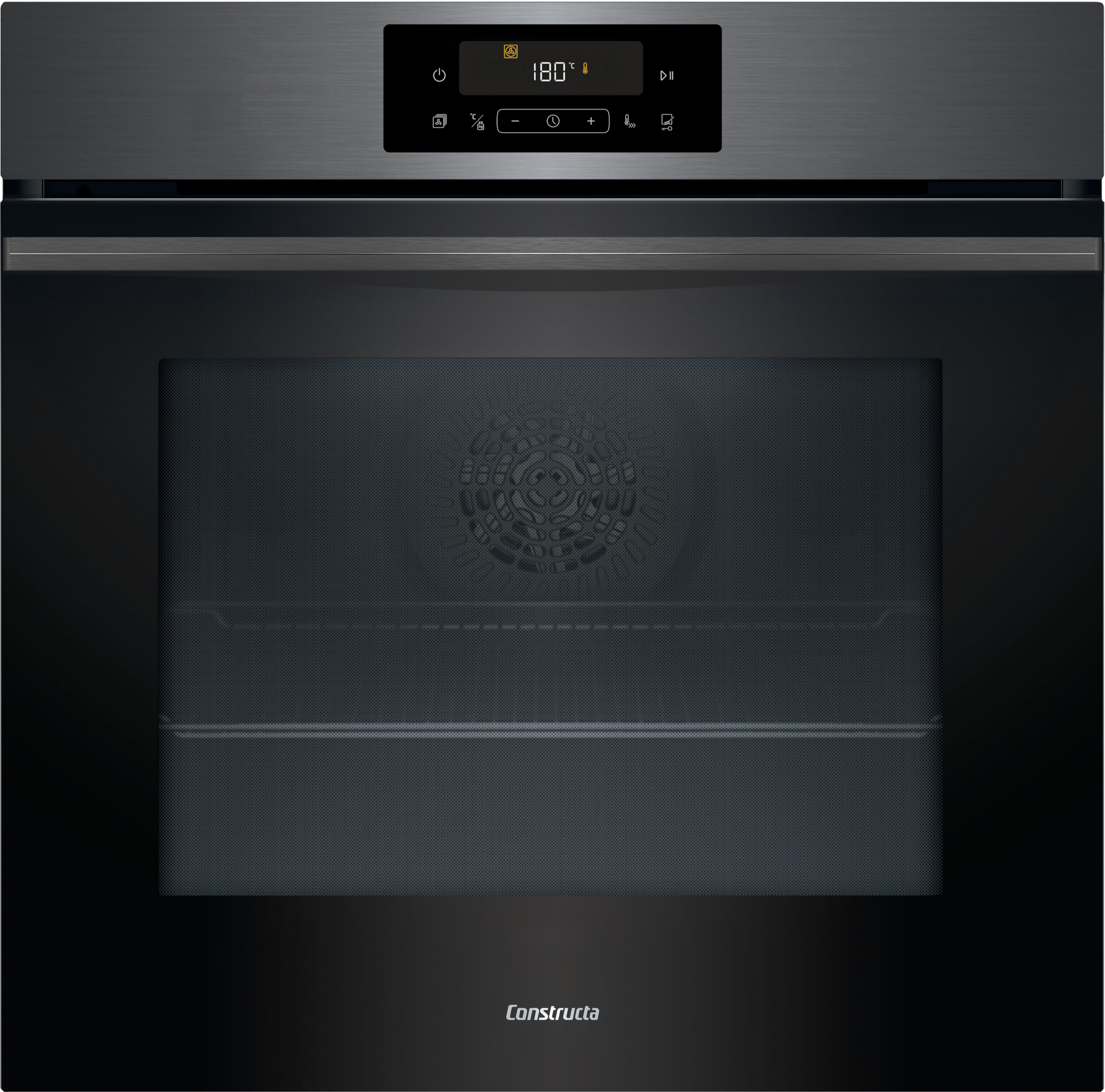 Constructa Pyrolyse Backofen "CF3M28083" mit Teleskopauszug nachrüstbar Trendiges Black Steel Glasdesign und Air Fry Heizart inklusive