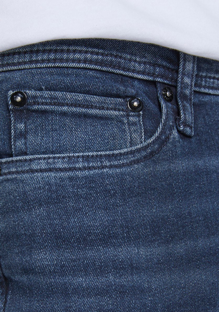 Jack & Jones Slim-fit-Jeans »JJIGLENN Slim-Fit mit Stretch und praktischer 5-Pocket-Form«, mit Abriebeffekten
