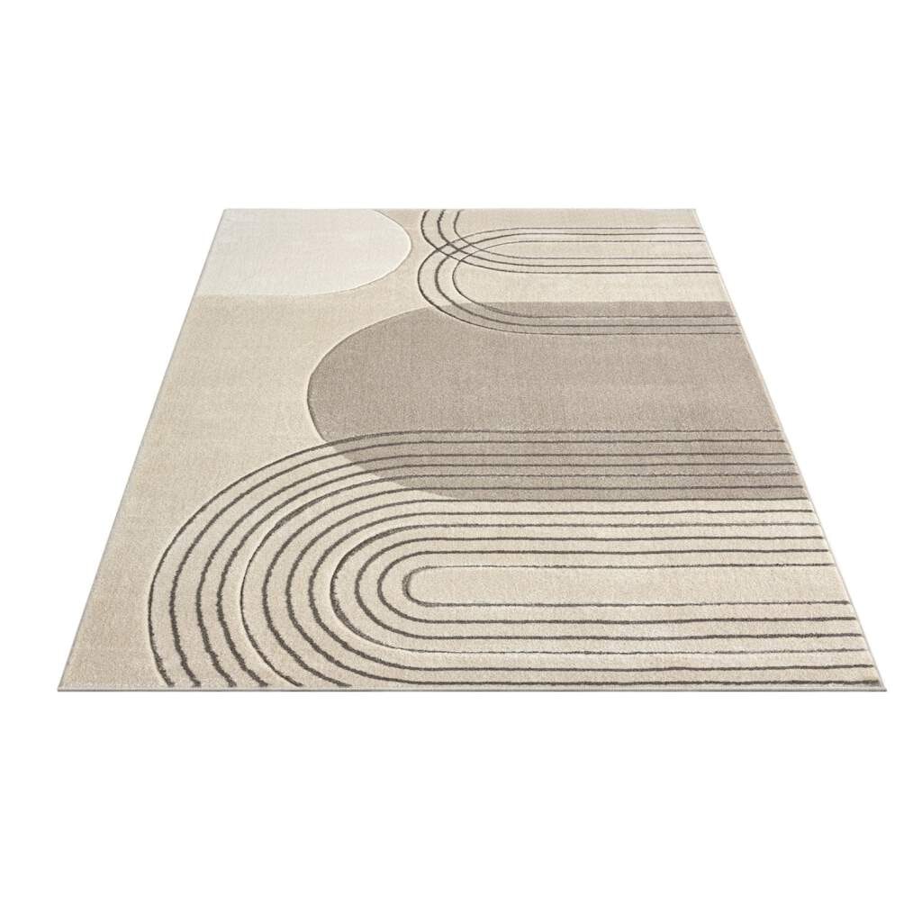 Carpet City Teppich »BONITO7157«, rechteckig, 11 mm Höhe, Flachflor, Hochtief-Muster/ 3D-Effekt, Geo-Muster, für Wohnzimmer