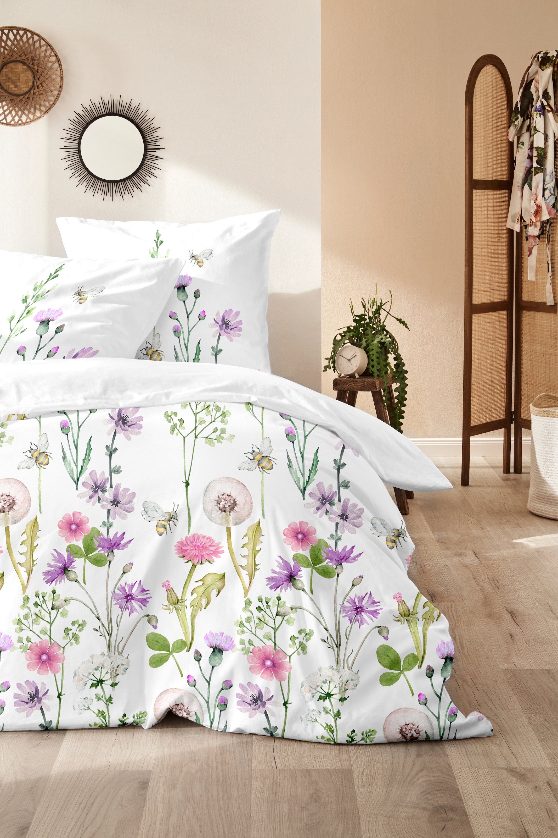 Primera Bettwäsche »Renforce-Bettwäsche Oh my Garden« 2 Stk. mit zarten Blüten