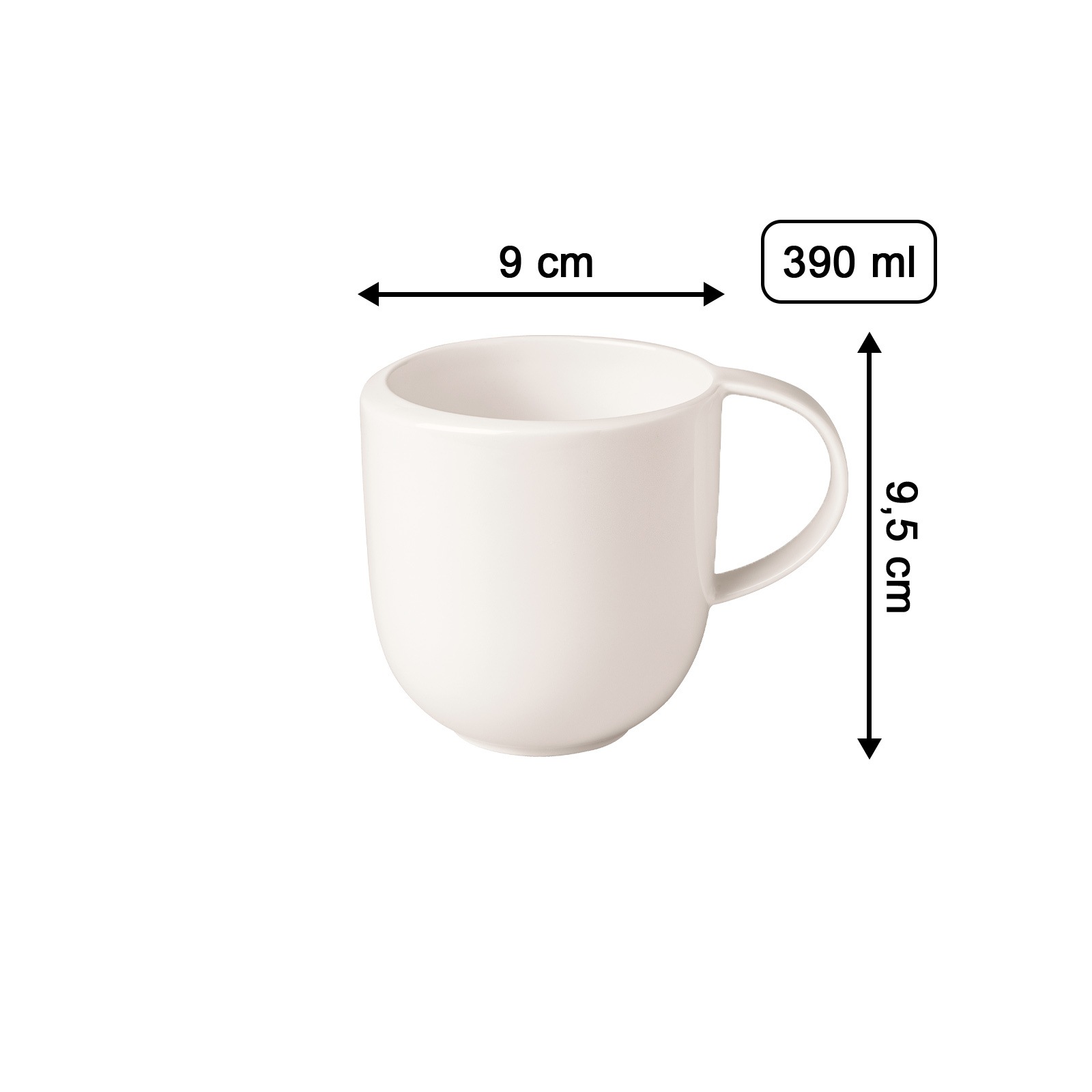 Villeroy & Boch Becher »Becher mit Henkel NewMoon 390 ml weiß«