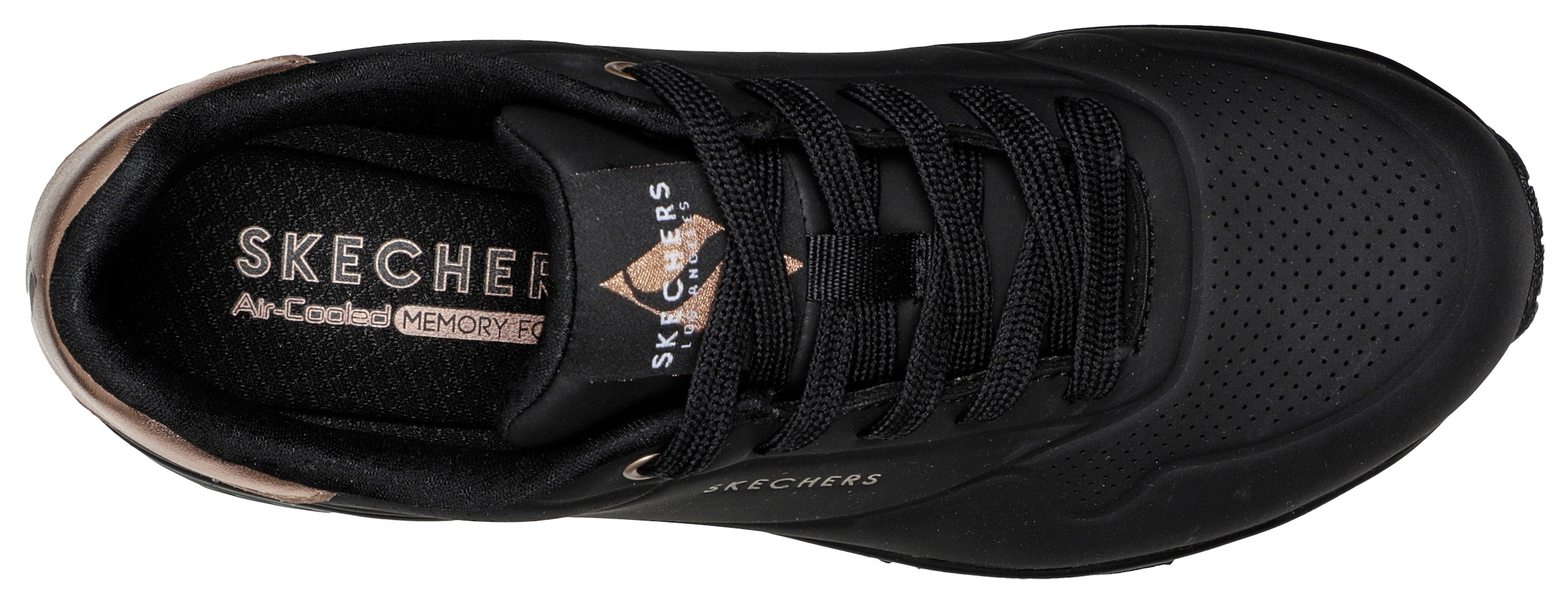 Skechers Sneaker »UNO GOLDEN AIR«, Freizeitschuh, Halbschuh, Schnürschuhmit Metallic-Einsatz