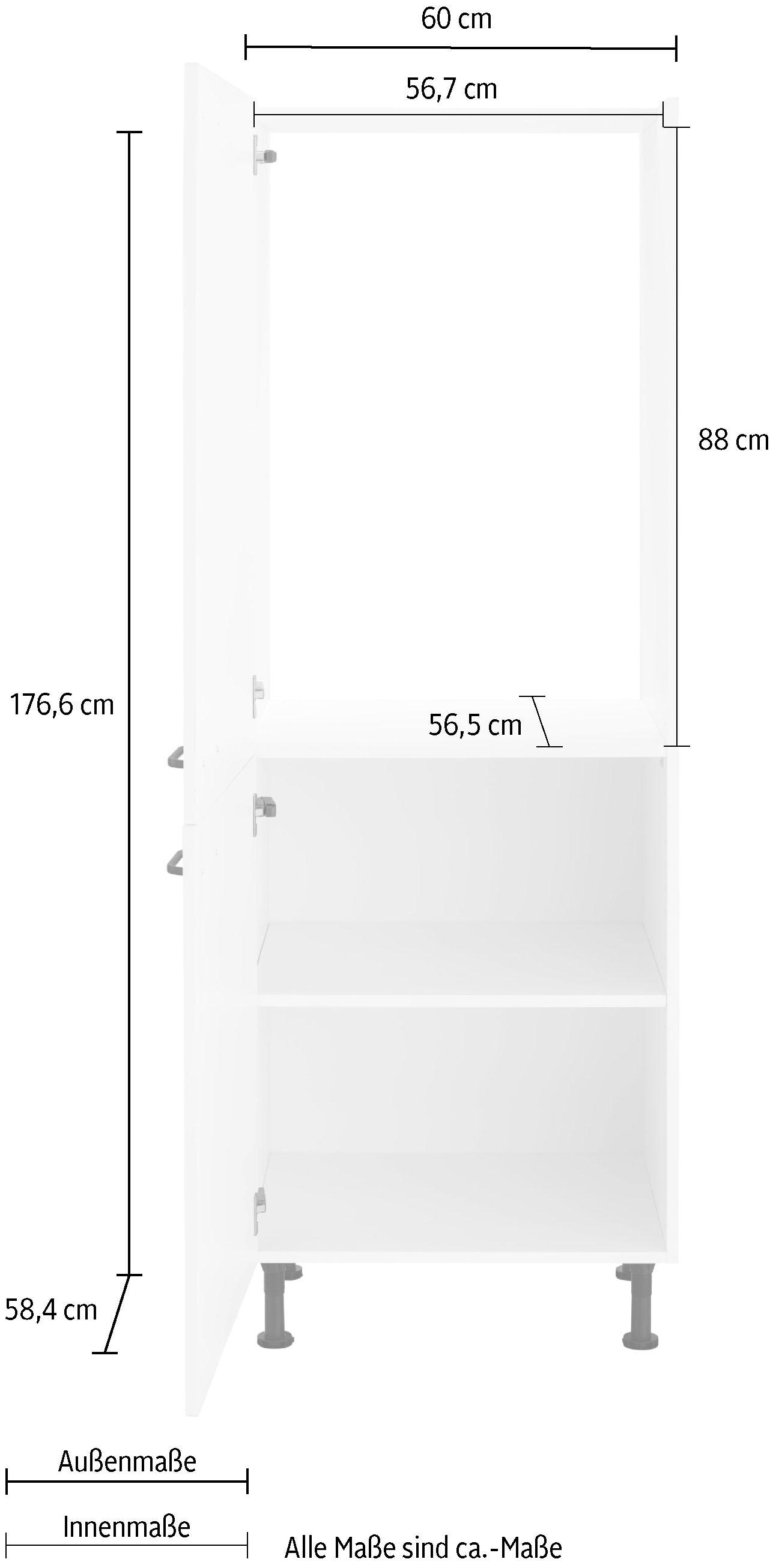 Füßen, Breite Rechnung OPTIFIT Kühlumbauschrank mit 60 auf Soft-Close-Funktion, kaufen »Elga«, höhenverstellbaren cm