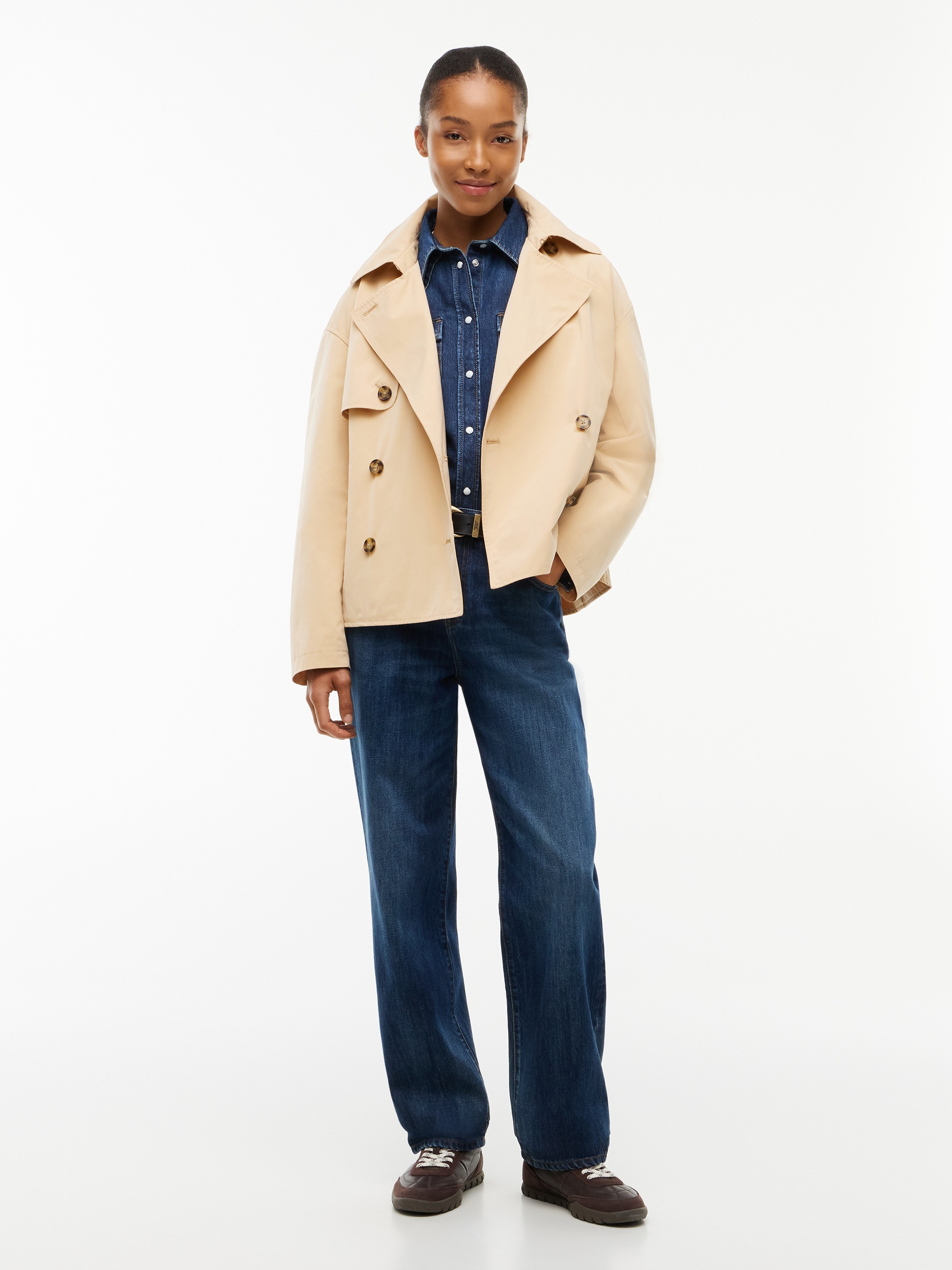 Tommy Jeans Kurzjacke »TJW SHORT TRENCH JACKET« Materialmix