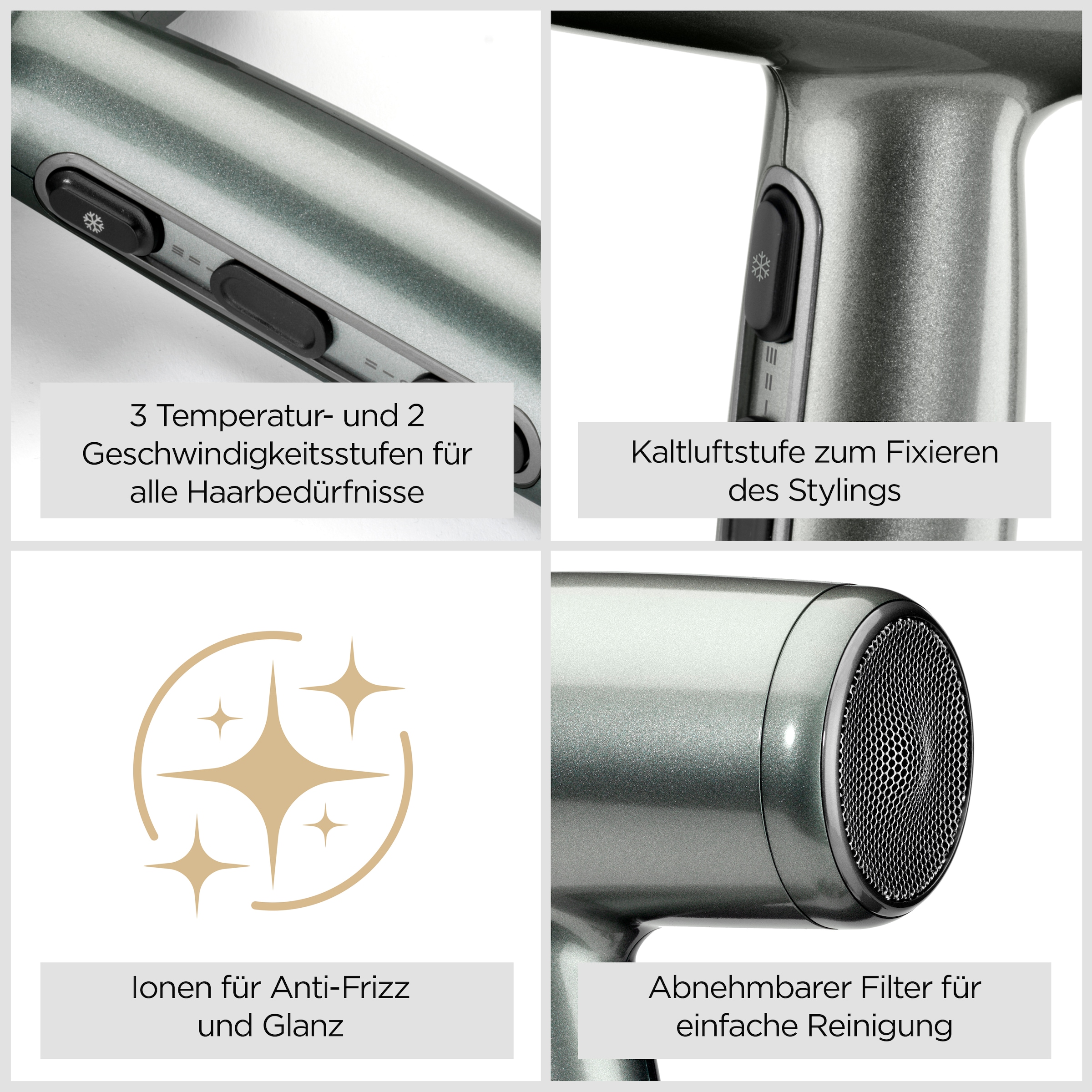 BaByliss Haartrockner »Xanadu Haartrockner, D581DE , kompakter Ionen-Föhn« 2.100 W 1 Aufsätze 2100W, Fön mit 1 Aufsatz, leicht und leistungsstark, kompakt